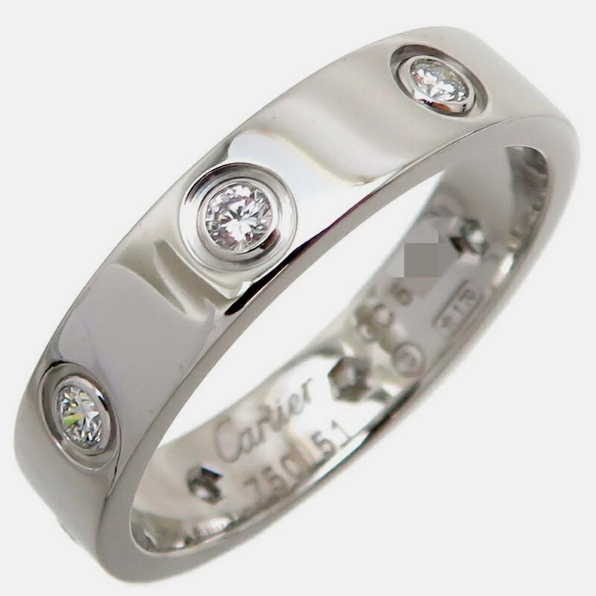 

Cartier Love 18K White Gold Diamond Ring EU 51