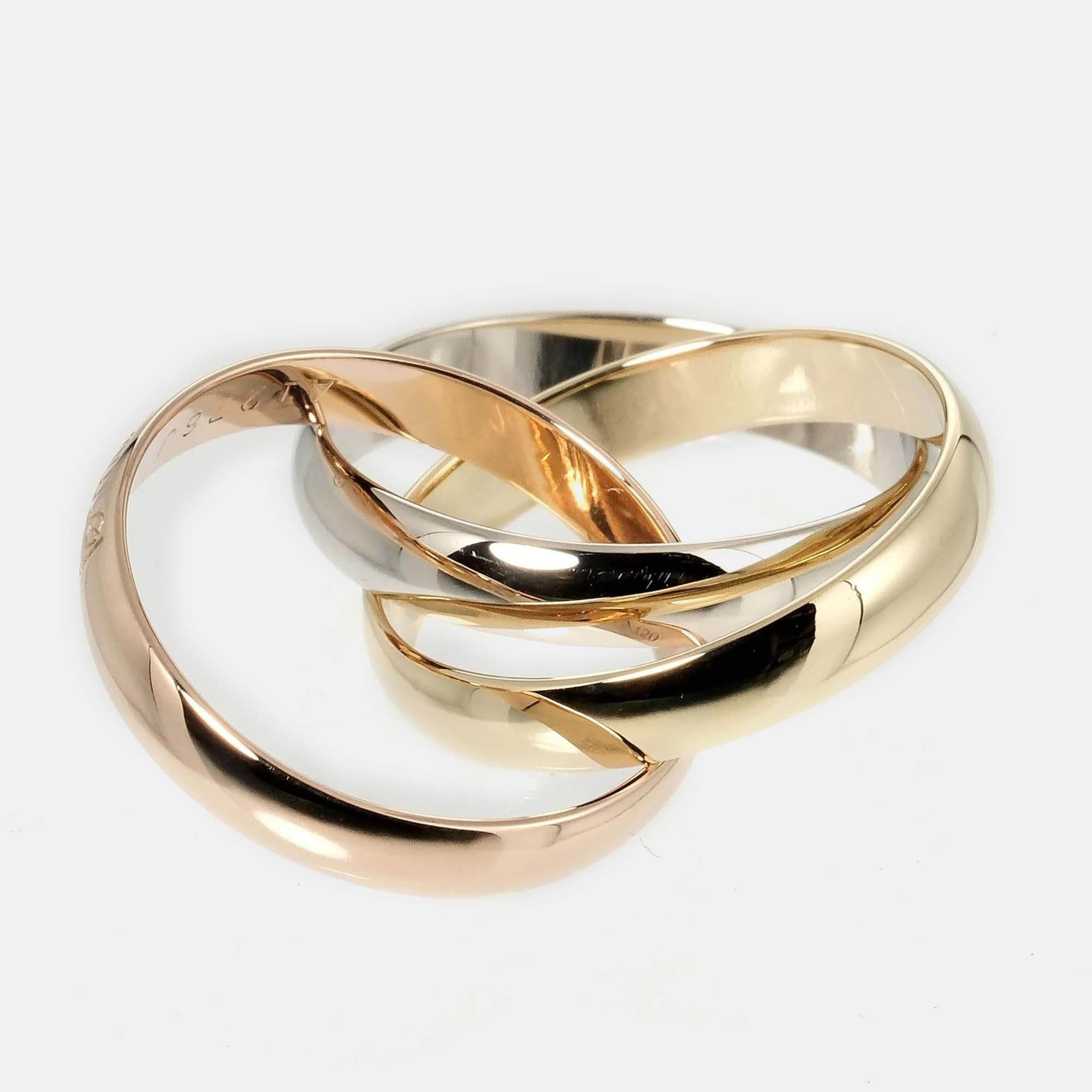 

Cartier Les Must de Cartier 18K Yellow Rose and White Gold Ring EU 50