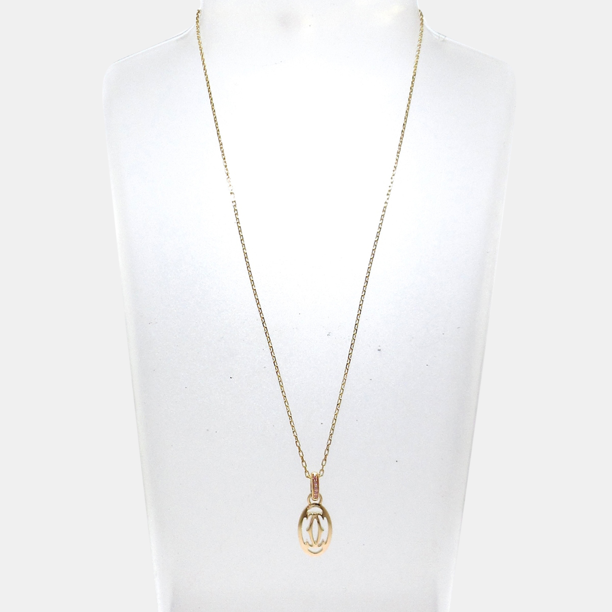 

Cartier Logo Double C 18K Rose Gold Sapphire Necklace