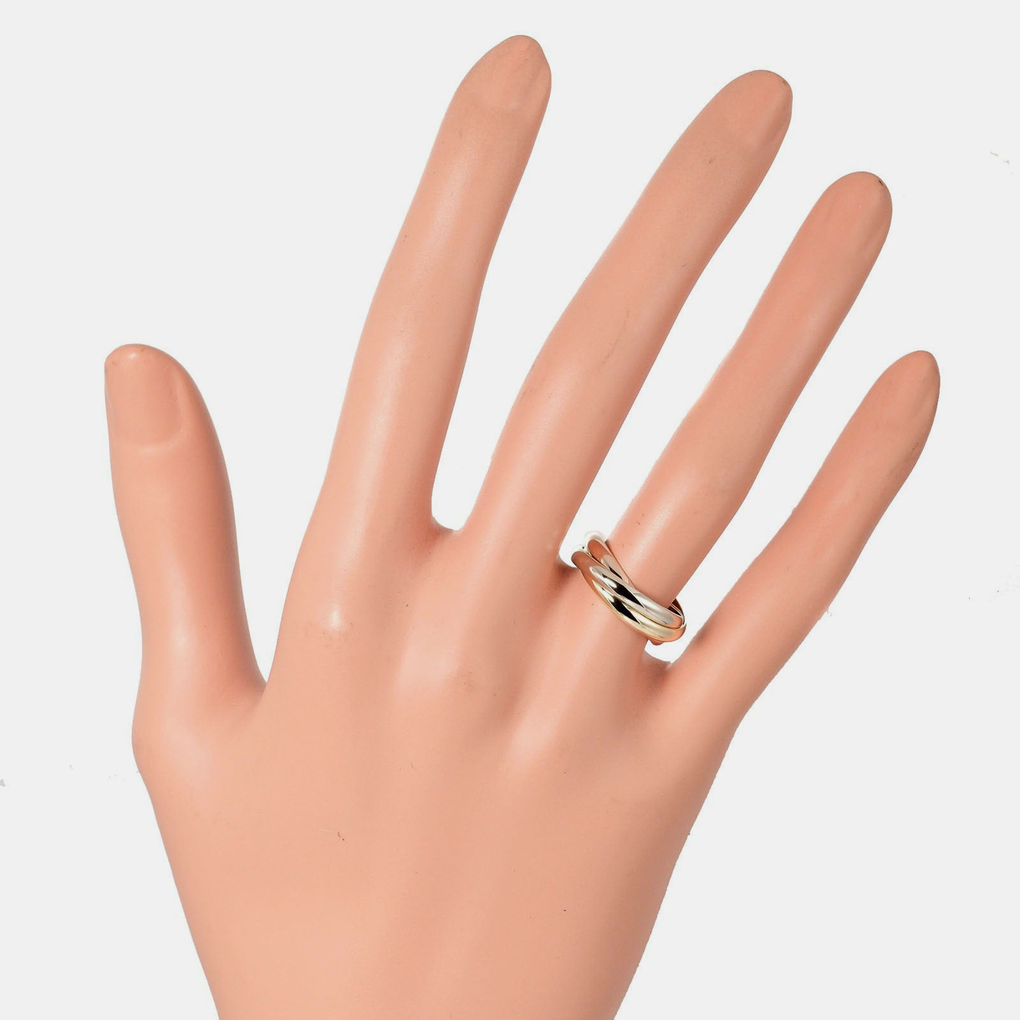 

Cartier Trinity 18K Yellow Rose and White Gold Ring EU 49