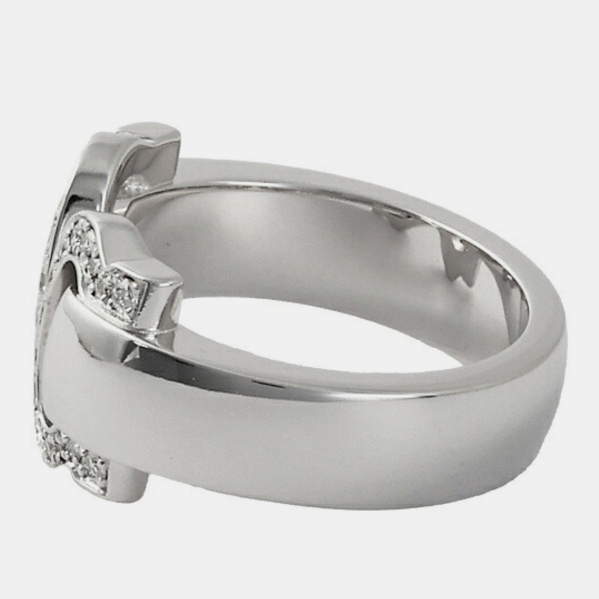 

Cartier C De Cartier 18K White Gold Diamond Ring EU 48