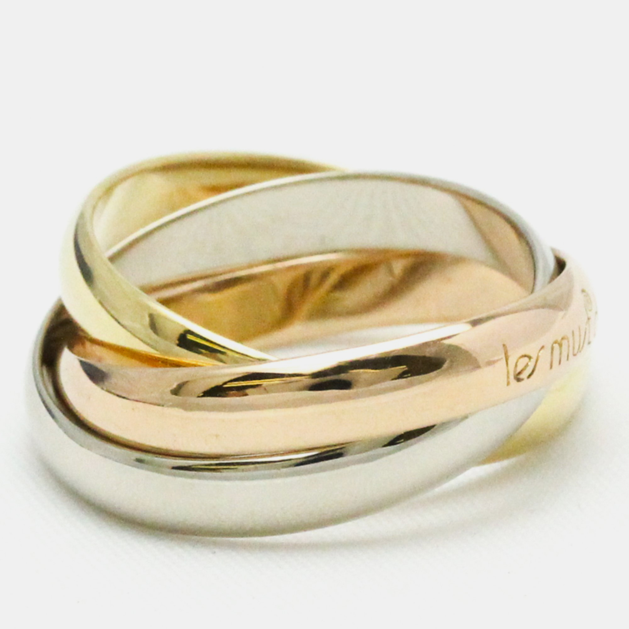 

Cartier Les Must de Cartier 18K Yellow Rose and White Gold Ring EU 52