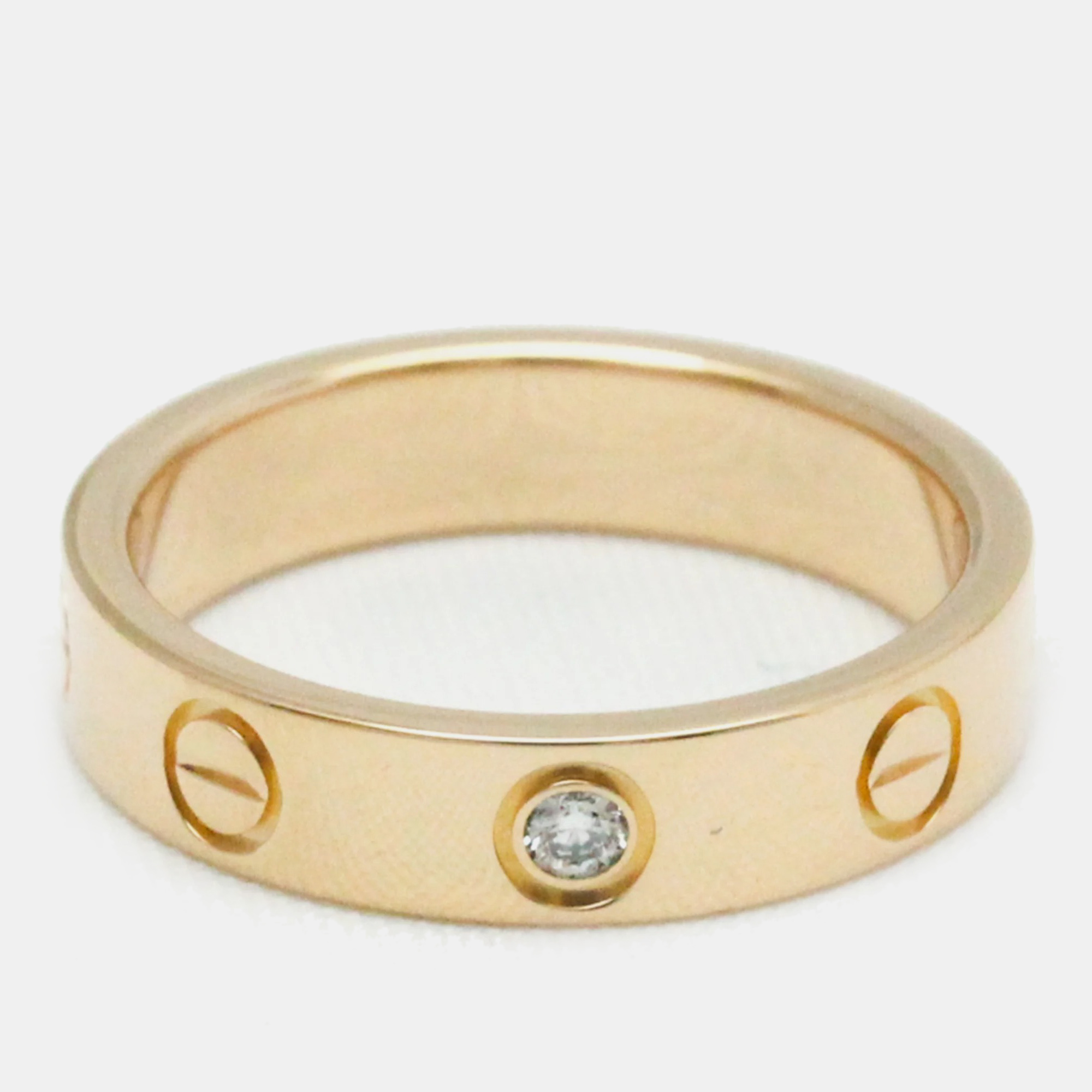 

Cartier Love 18K Rose Gold Diamond Ring EU 48