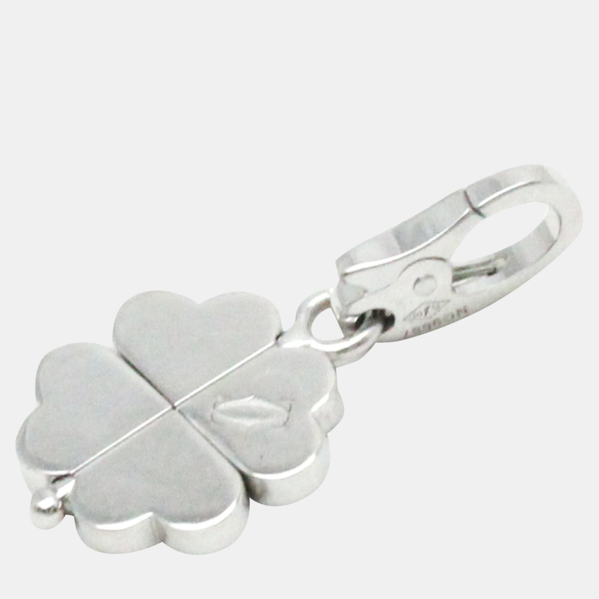 

Cartier 18K White Gold and Diamond Four Leaf Clover Charm