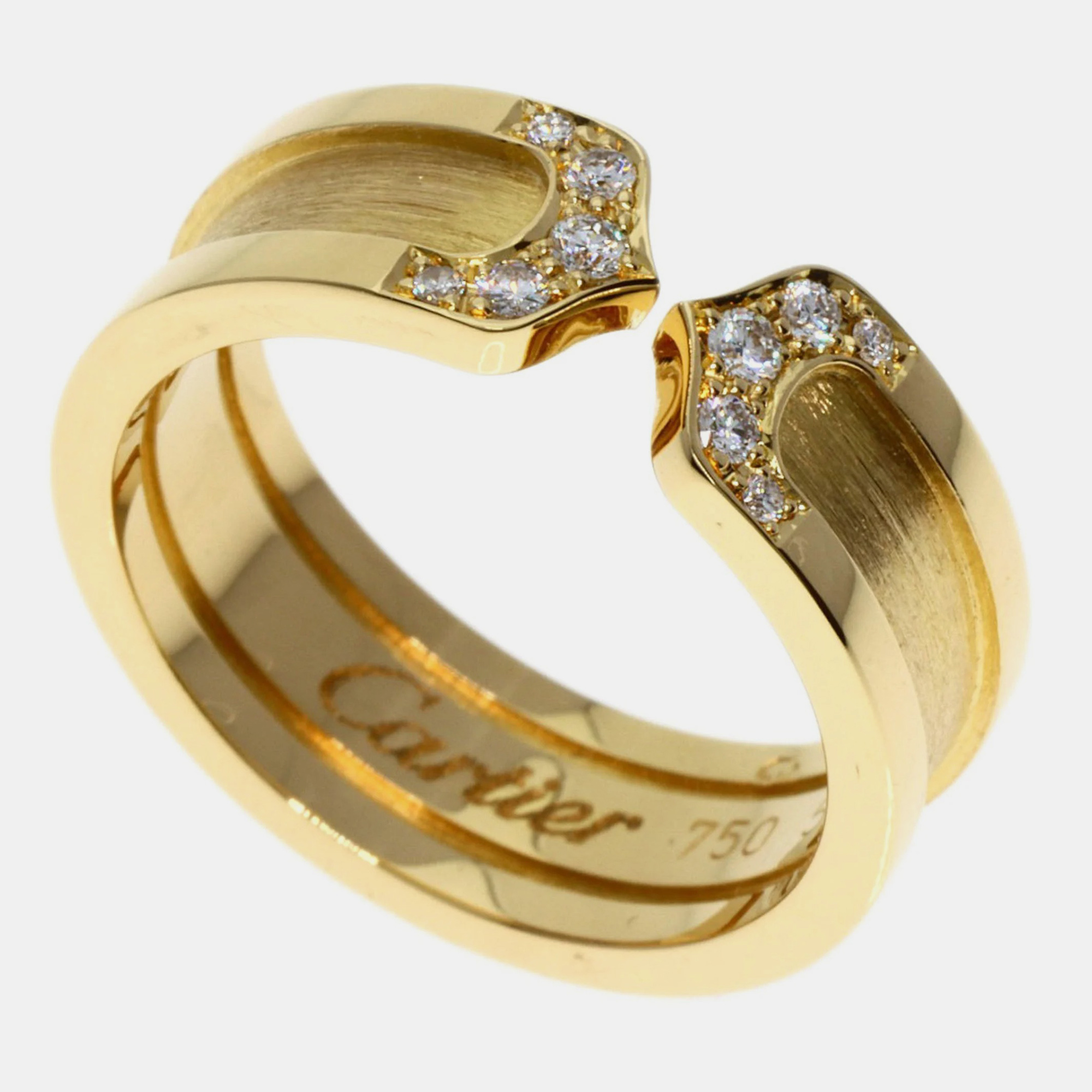 

Cartier Double C 18K Yellow Gold Diamond Ring EU 52