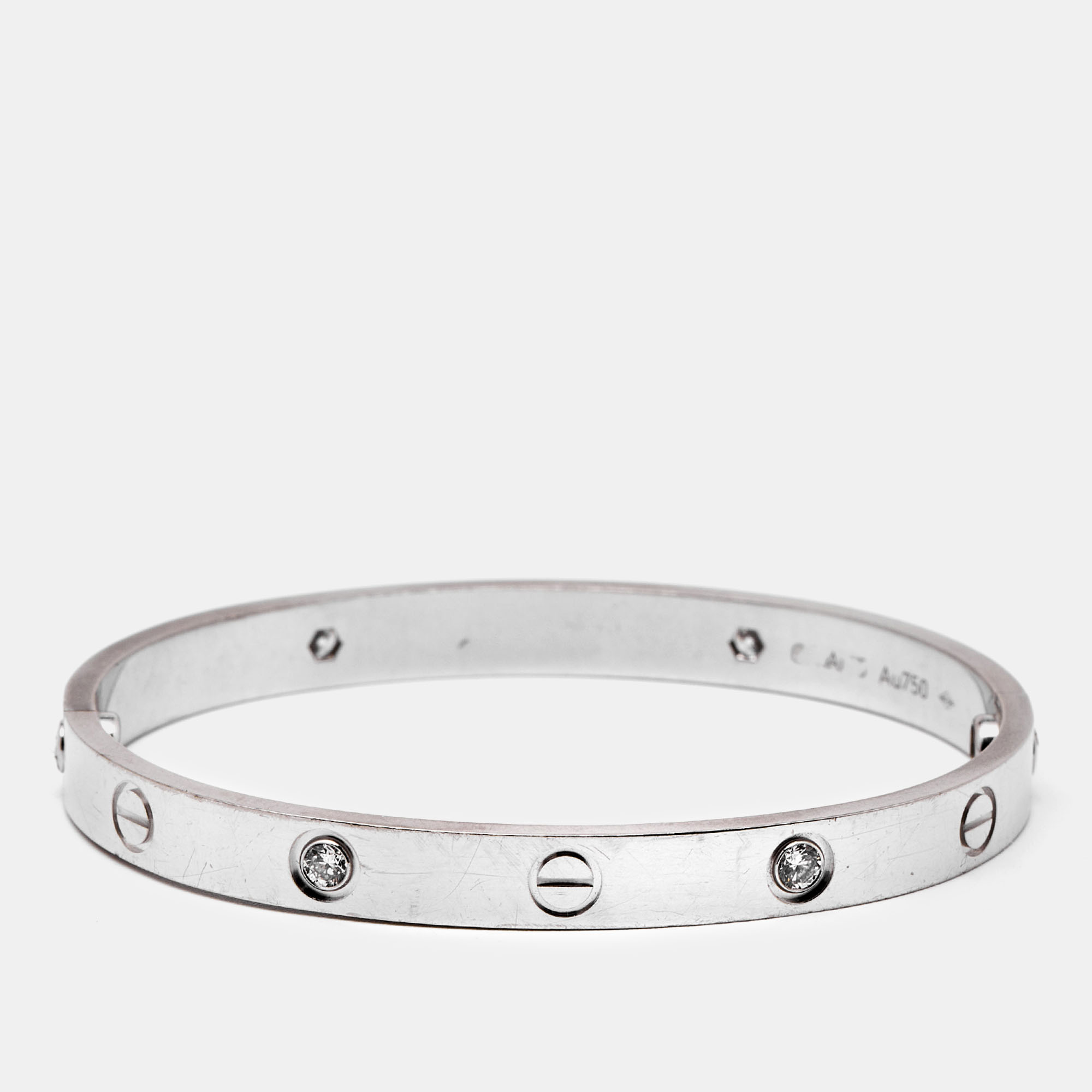 

Cartier Love 4 Diamond 18K White Gold Bracelet 17