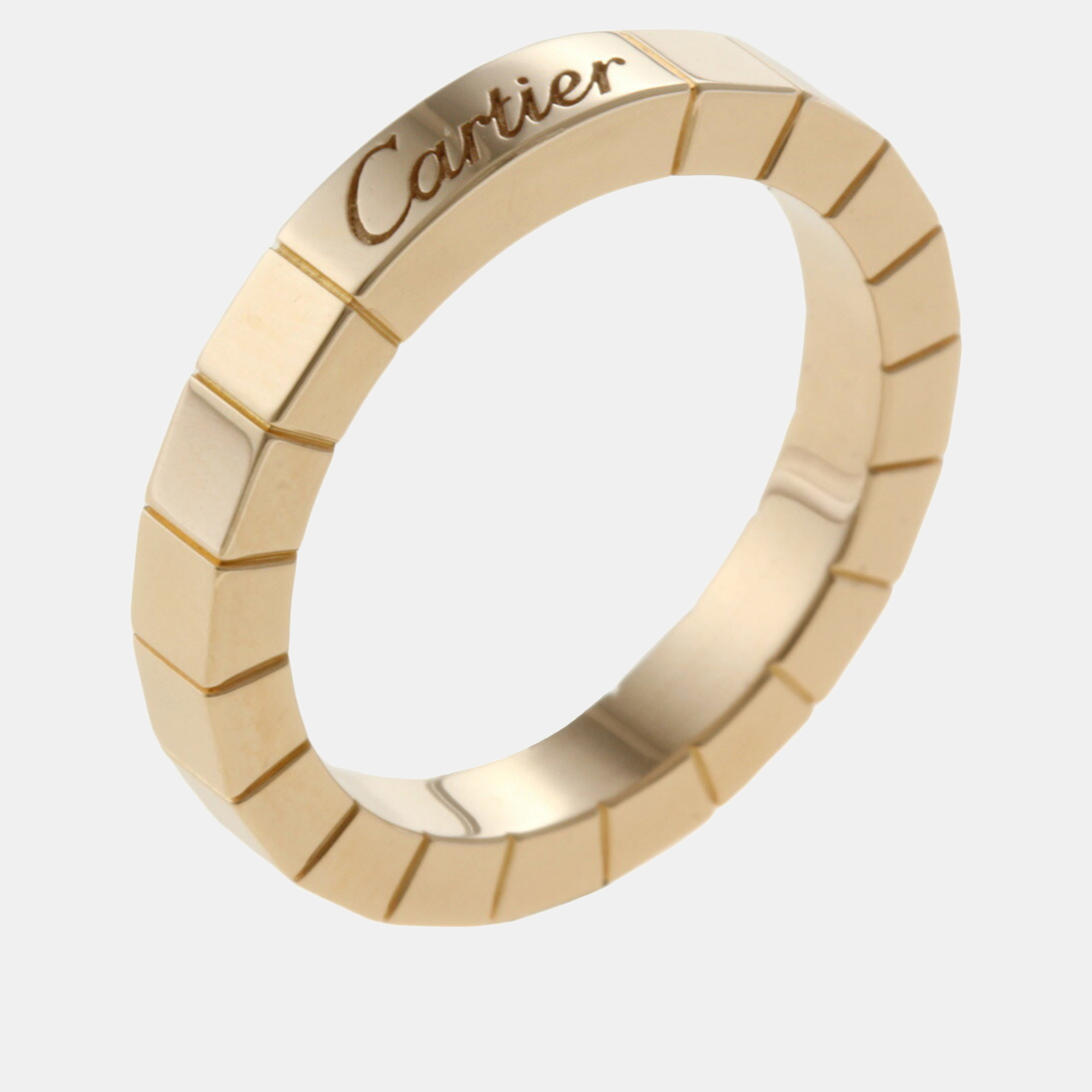 Pre-owned Cartier 18k Rose Gold Laniere Band Ring Eu 49