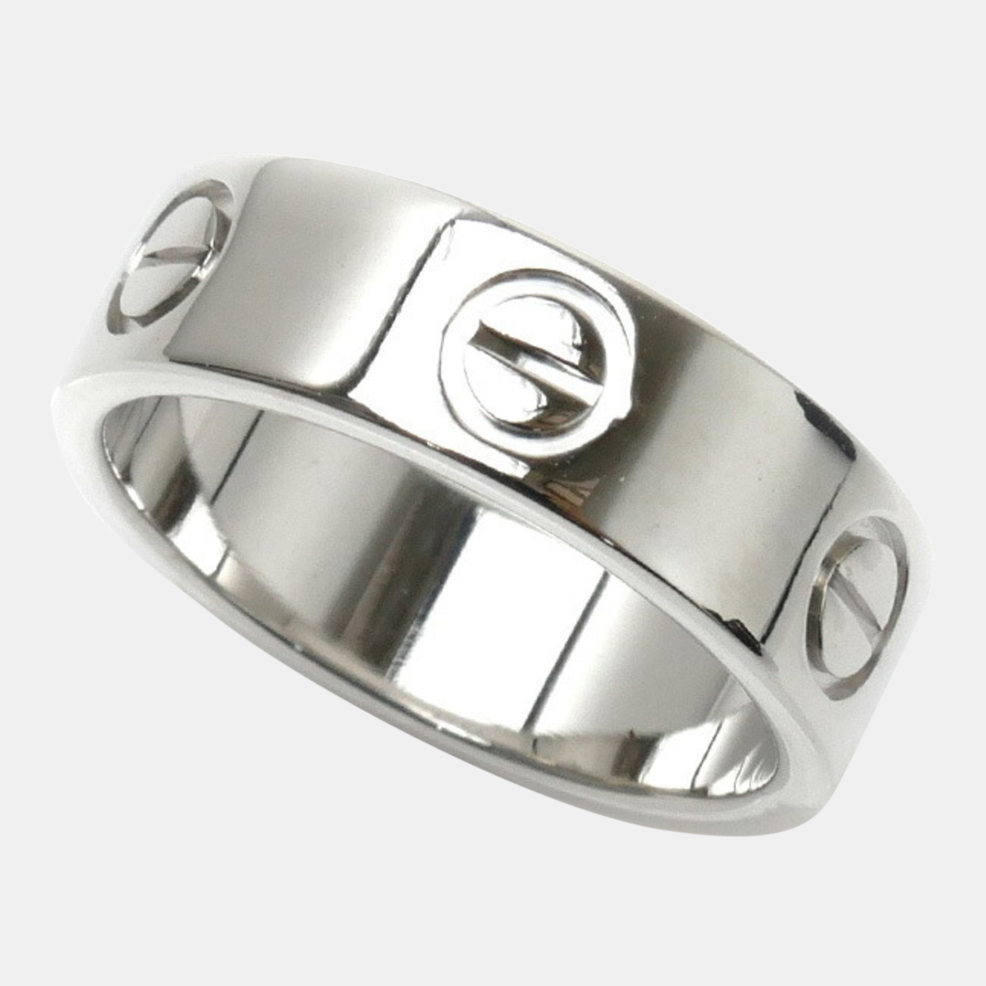 

Cartier 18K White Gold Love Band Ring EU 50
