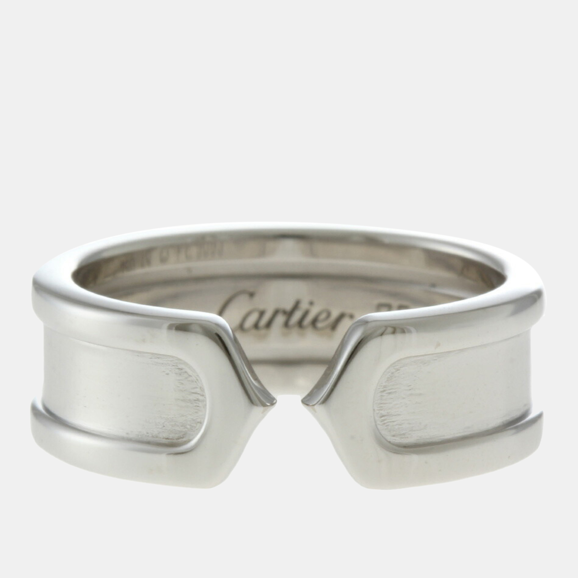 Pre-owned Cartier Band Ring Eu 49 In White