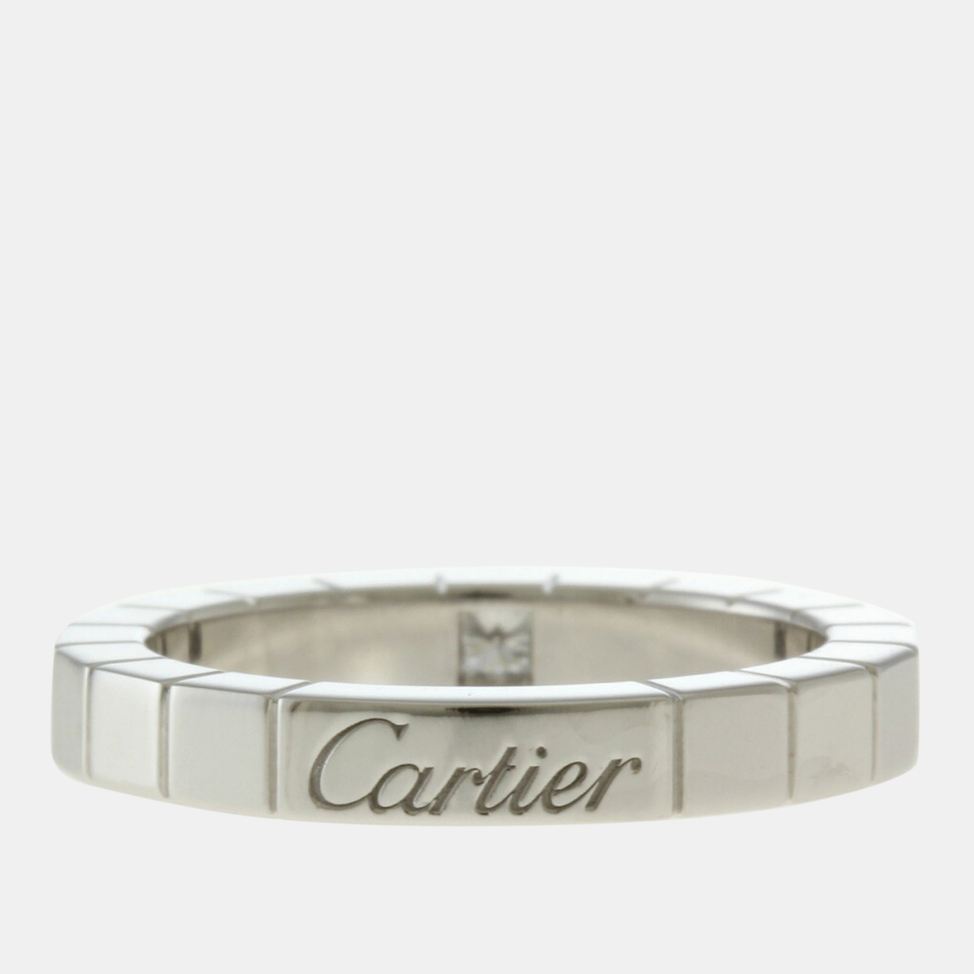 

Cartier 18K White Gold and Diamond Lanieres Band Ring EU 50