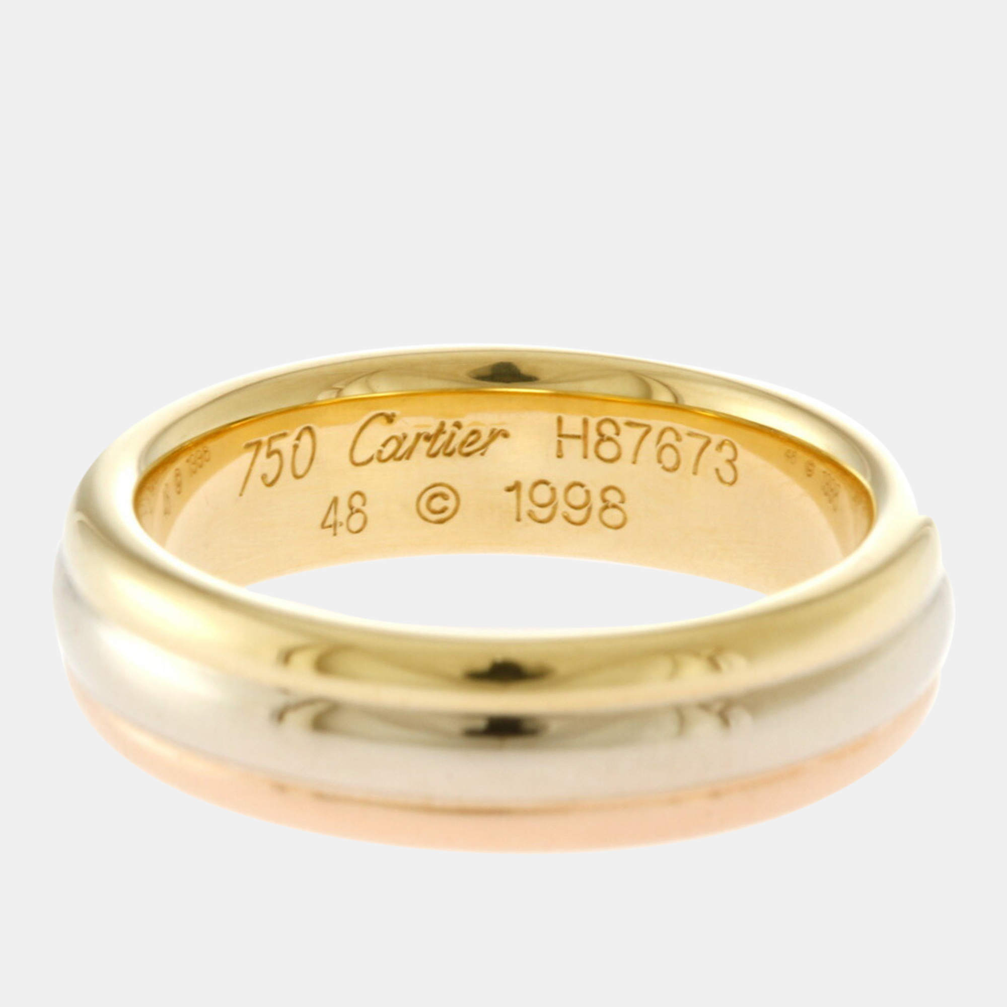 

Cartier 18K Rose, White and Yellow Gold Louis Cartier Wedding Band Ring EU 48