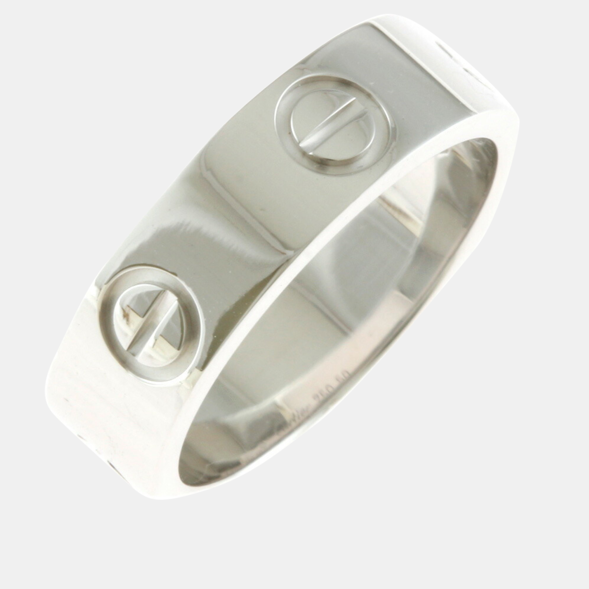 

Cartier 18K White Gold Love Band Ring EU 50