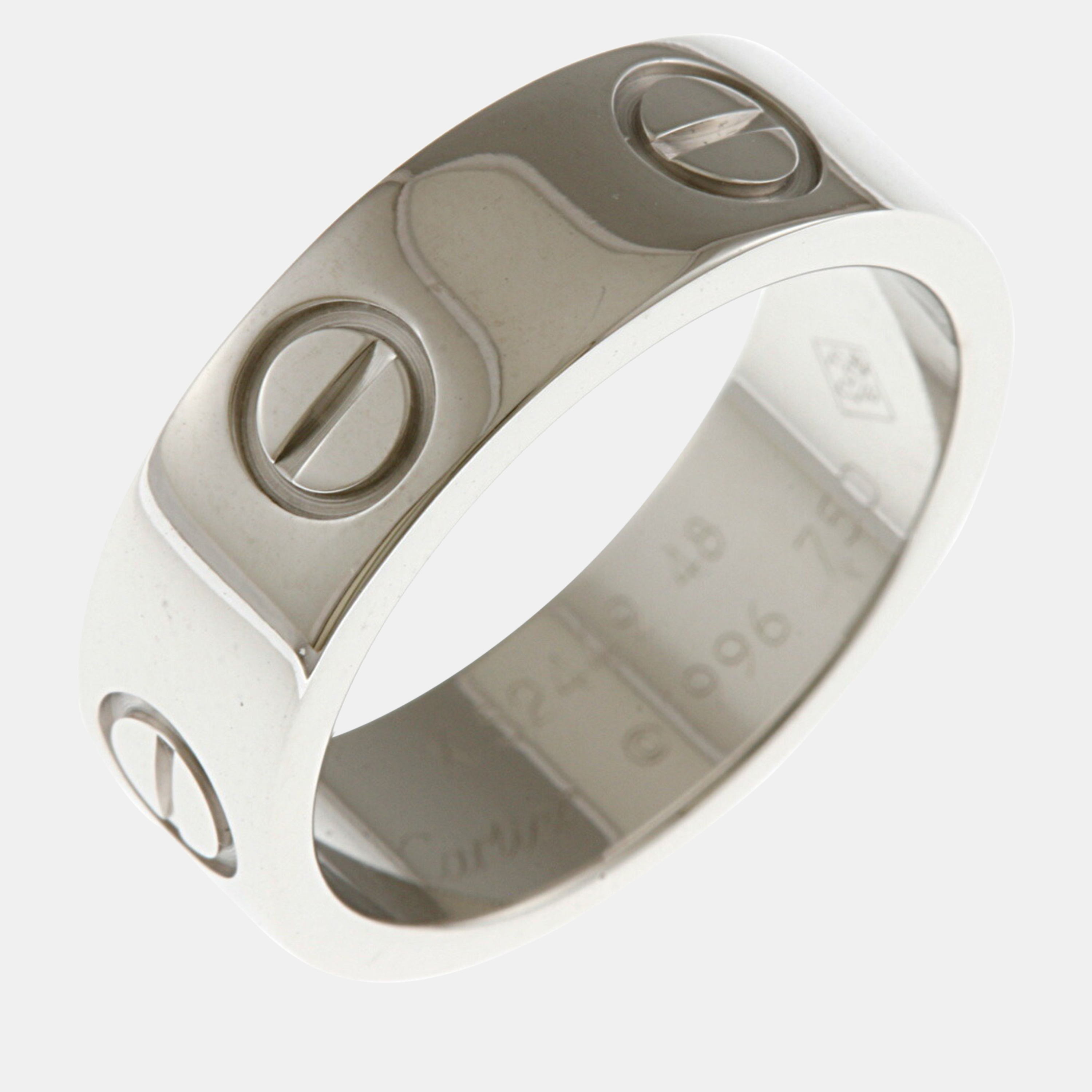 

Cartier 18K White Gold Love Band Ring EU 48