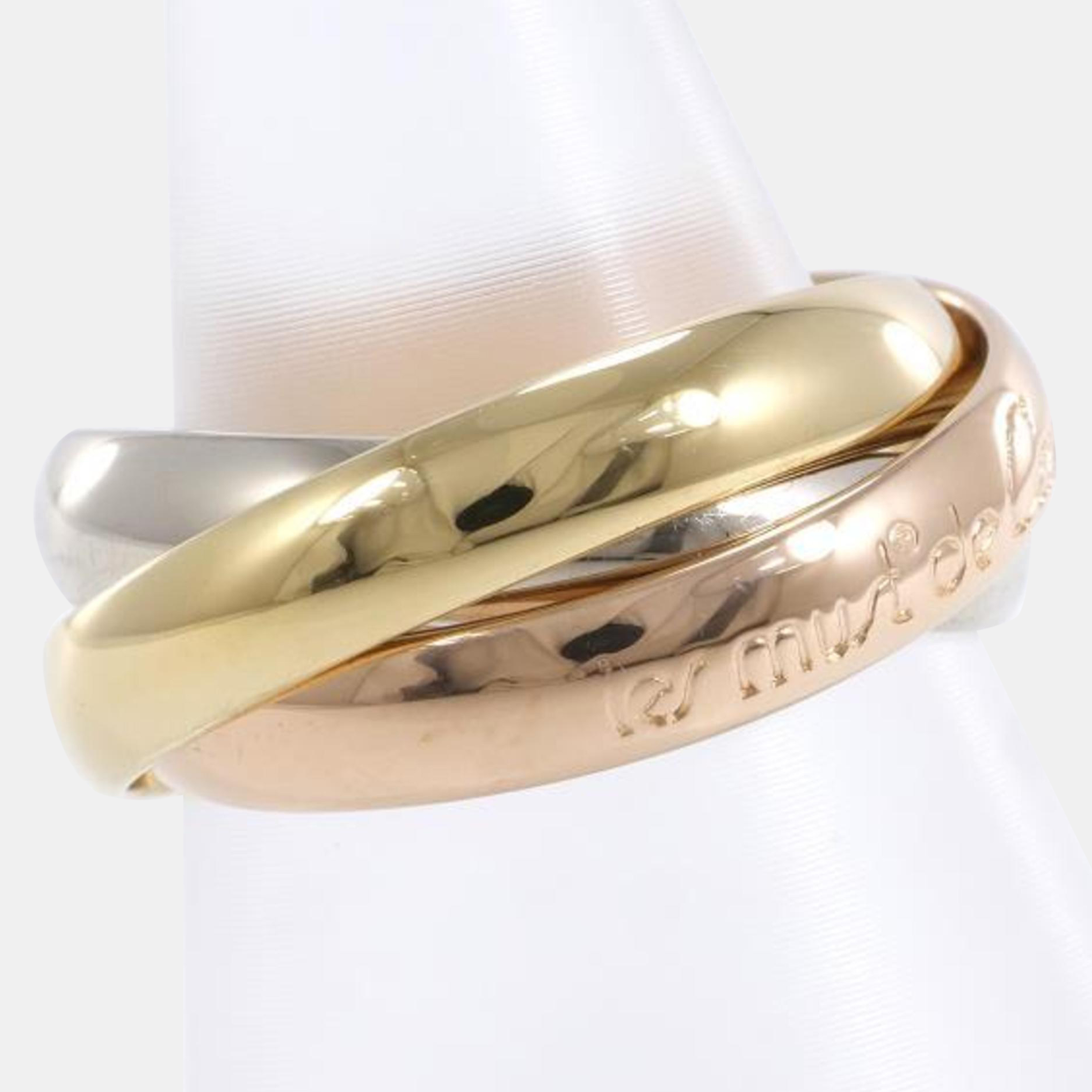 

Cartier 18K Yellow, Rose and White Gold Trinity Band Ring EU 56