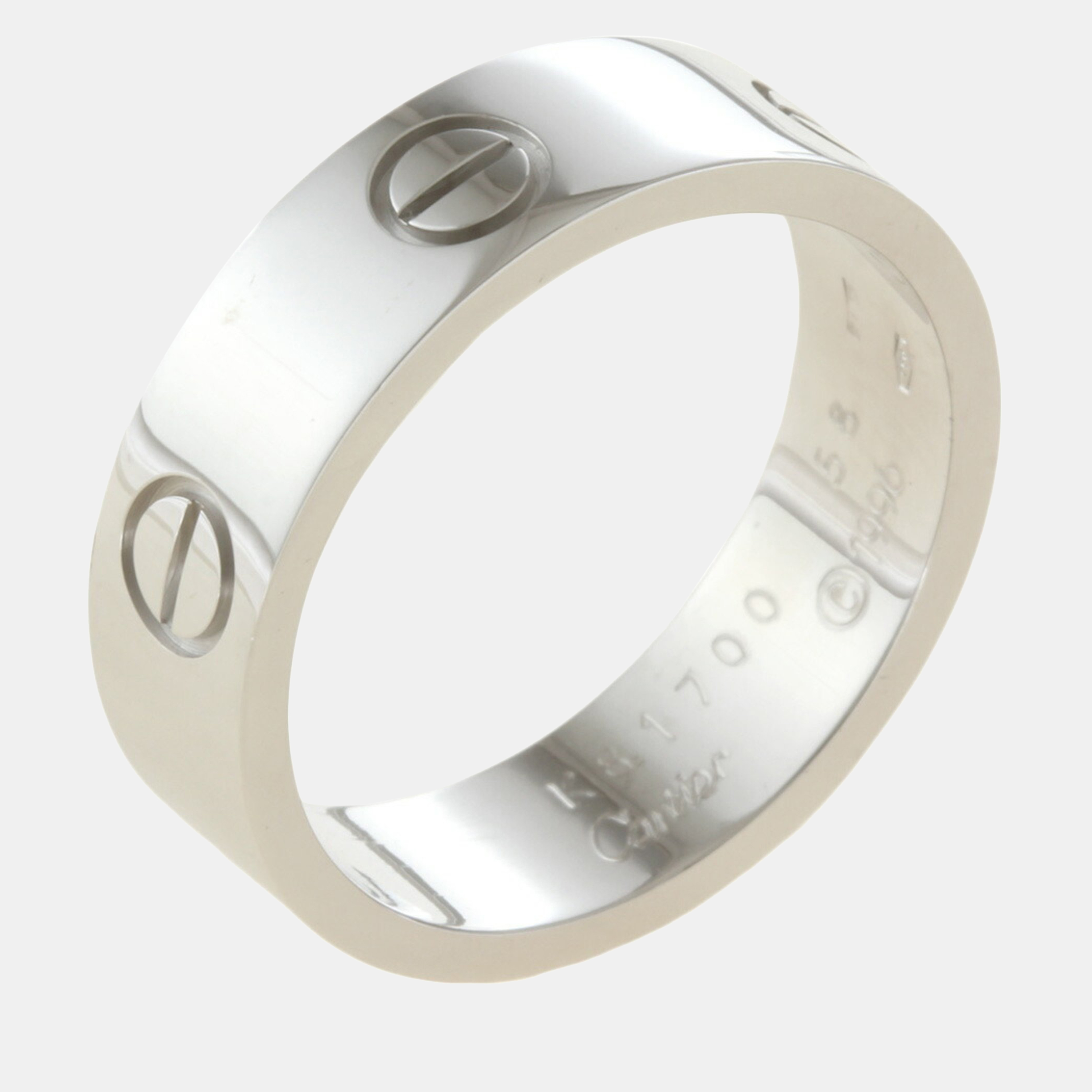 

Cartier 18K White Gold Love Band Ring EU 58