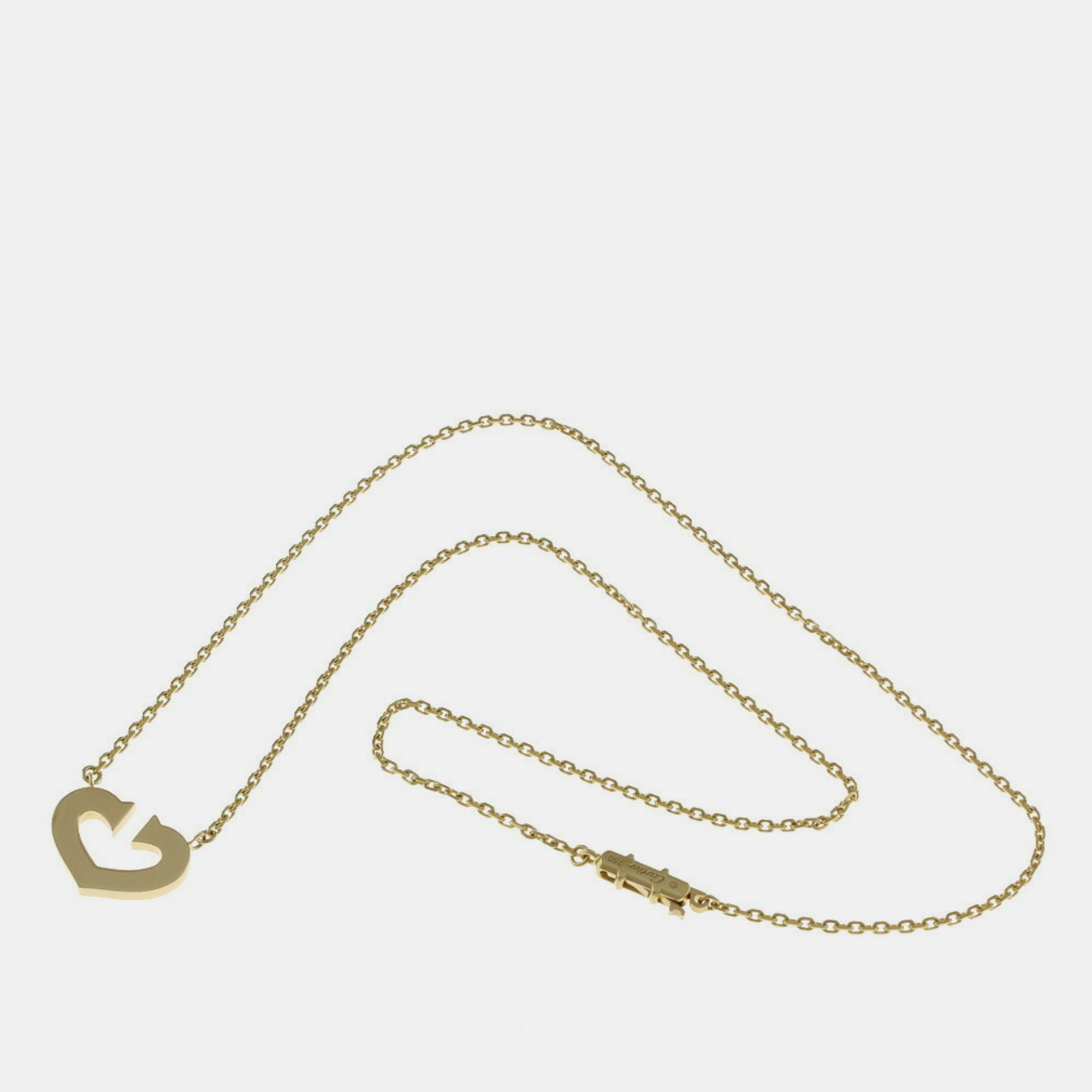

Cartier 18K Yellow Gold C Heart Pendant Necklace