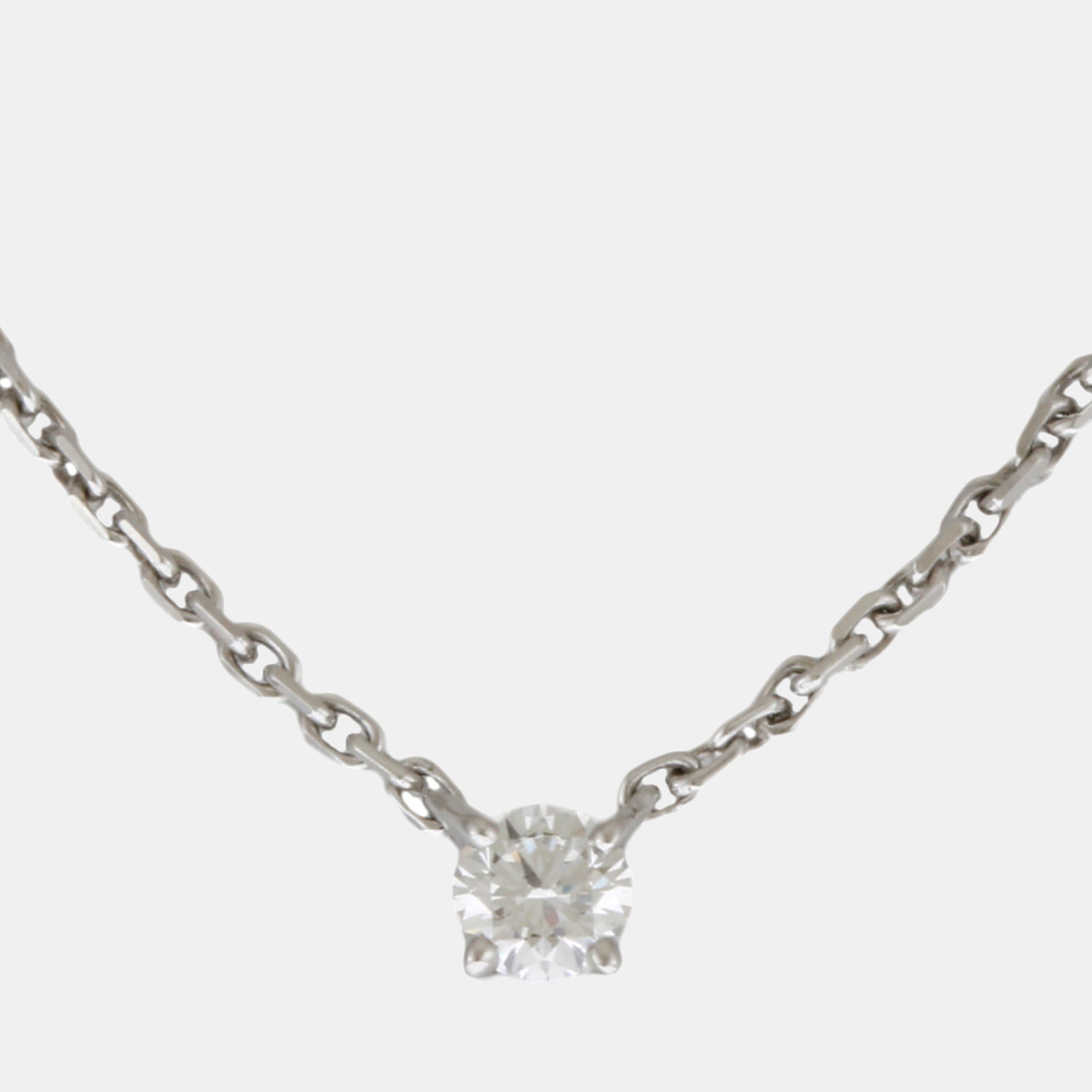 Pre-owned Cartier 18k White Gold And Diamond 1895 Pendant Necklace