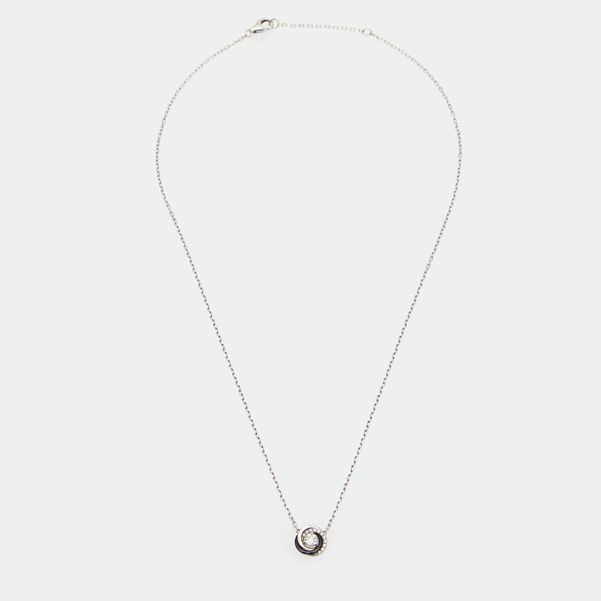 

Cartier Trinity Ceramic Diamond 18k White Gold Necklace