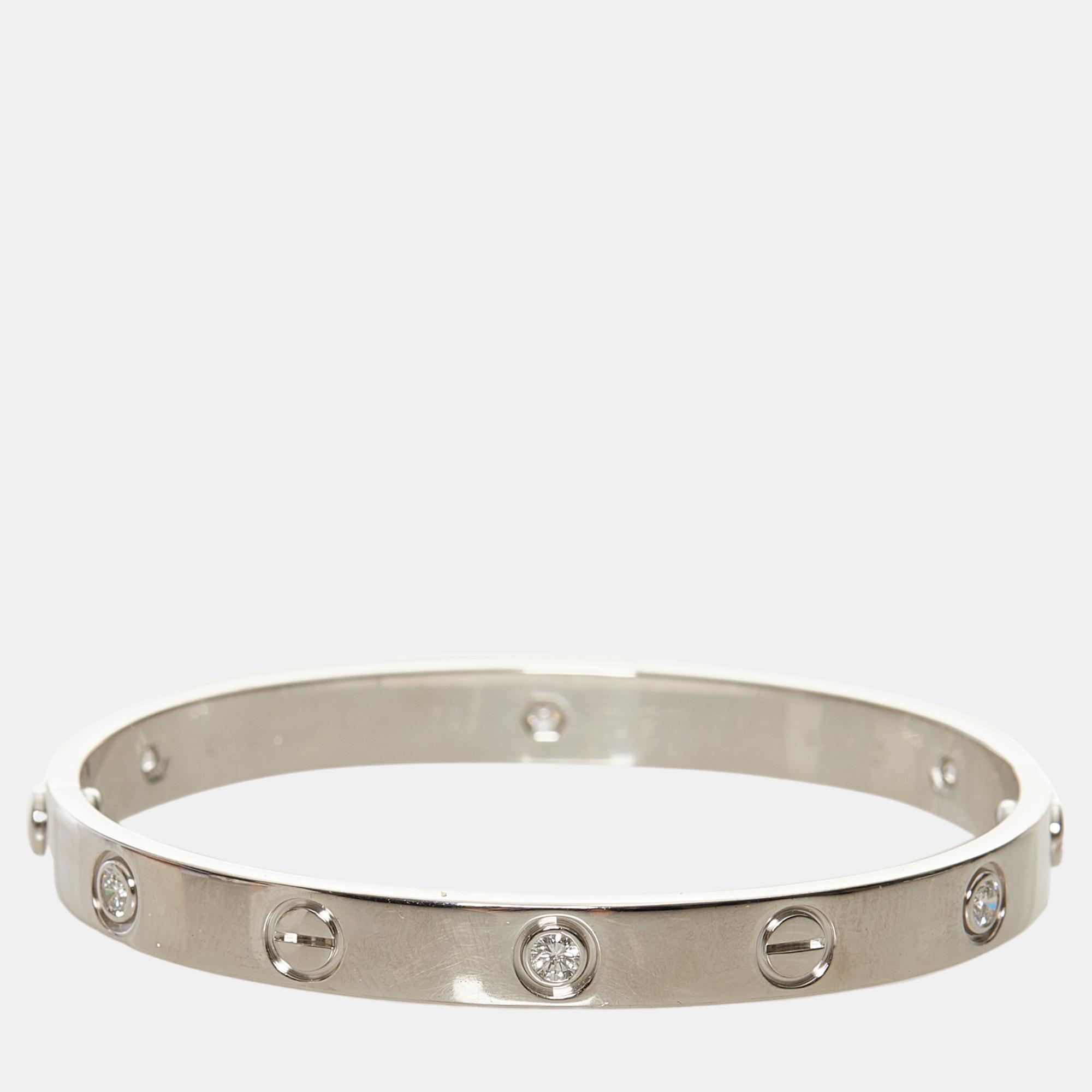 

Cartier LOVE Bracelet Classical Model in White Gold and 6 Diamonds