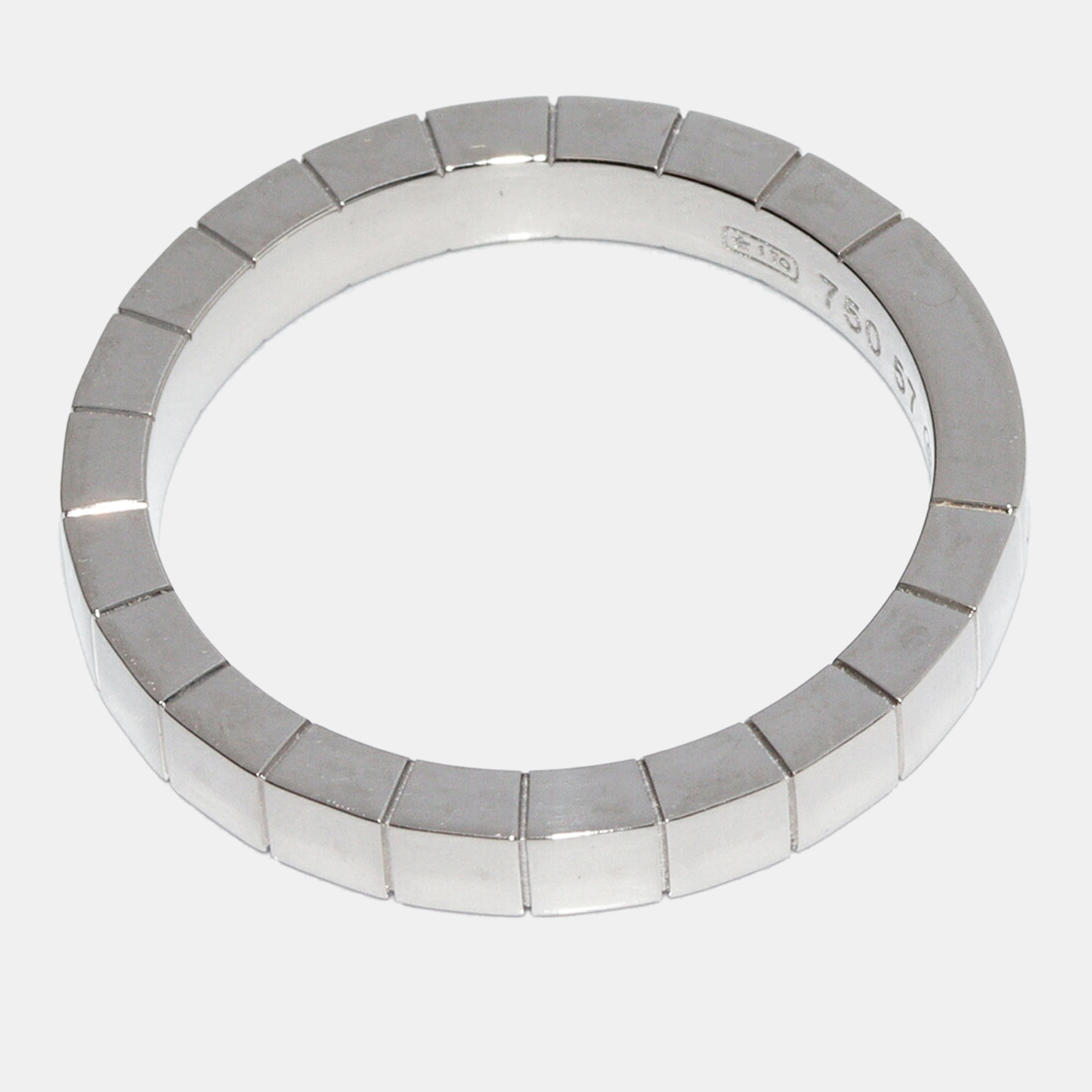 

Cartier 18K White Gold Lanières Wedding Band Ring EU 57