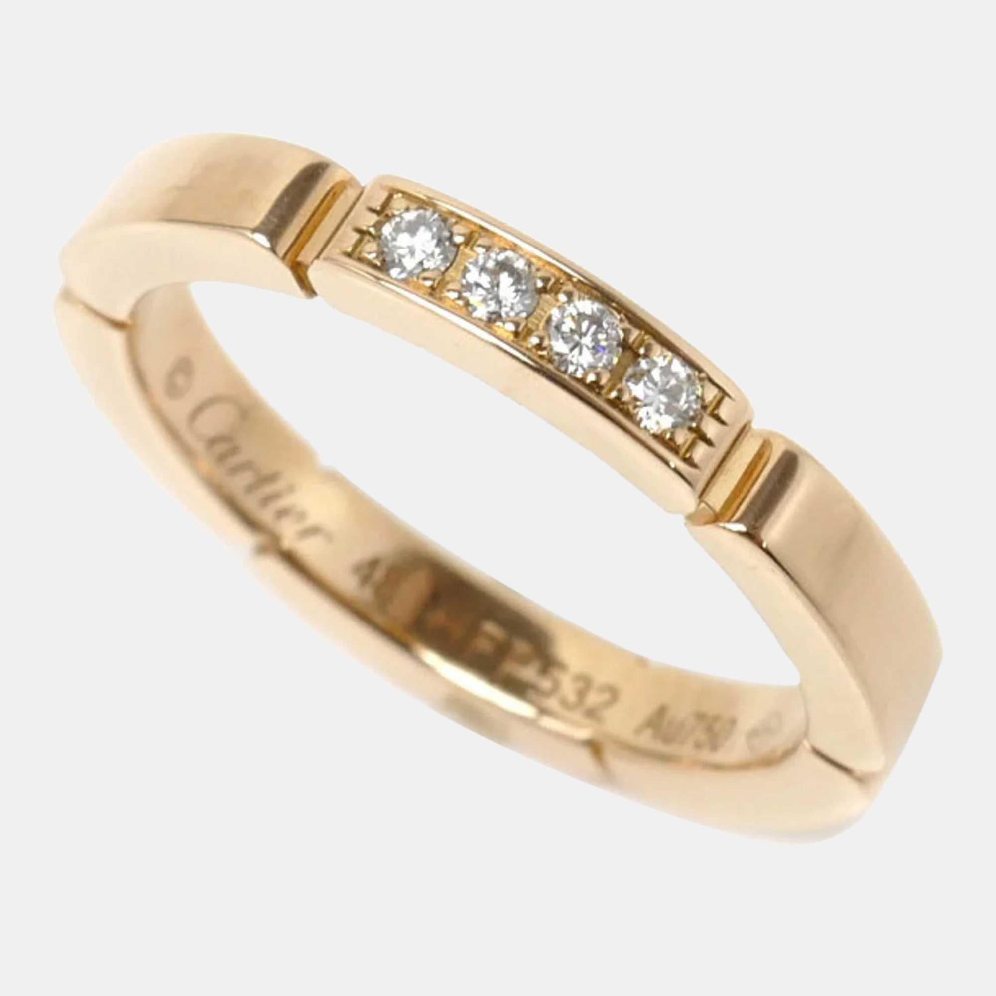 

Cartier 18K Rose Gold and Diamond Maillon Panthere Band Ring EU 49