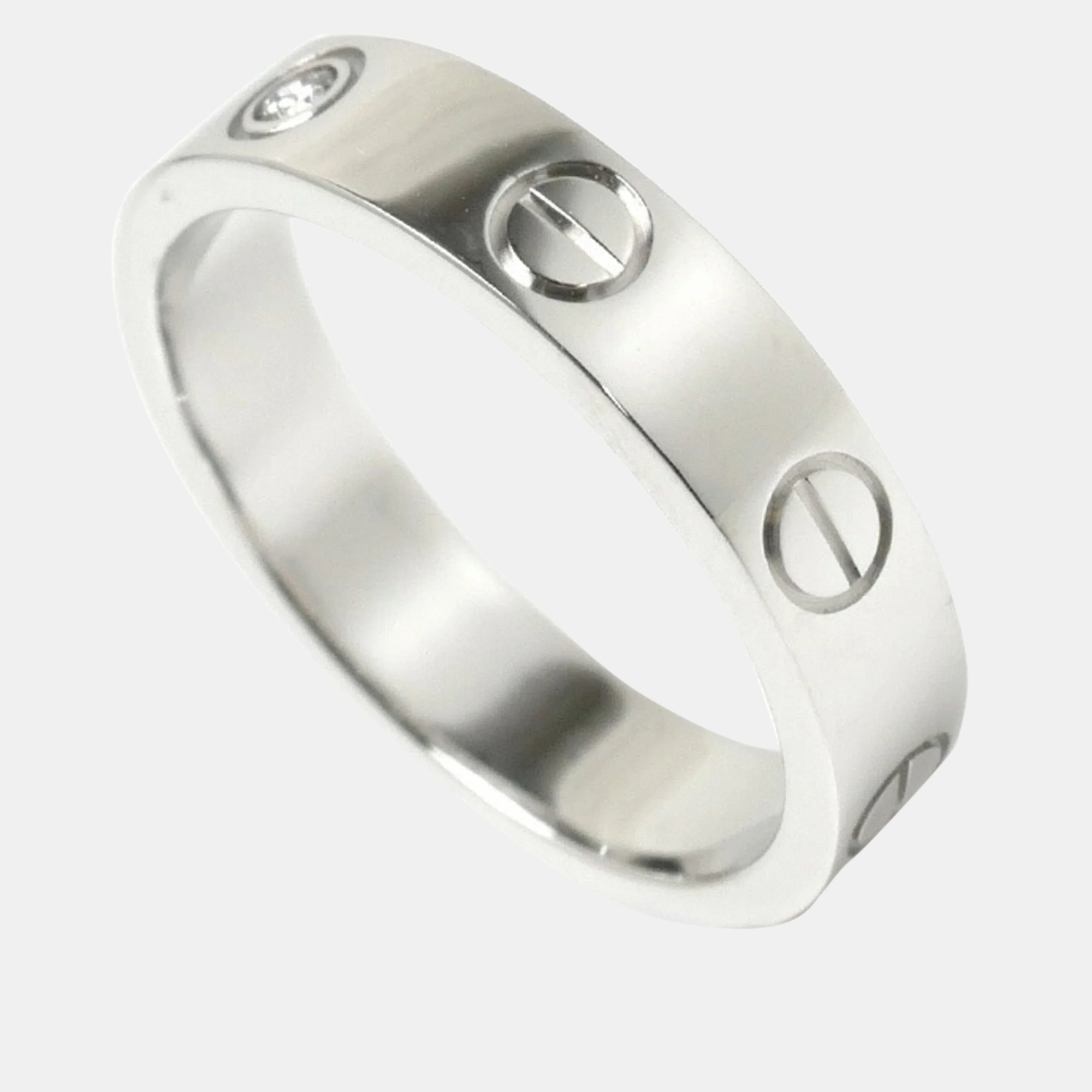 

Cartier 18K White Gold and Diamond Love Band Ring EU 49