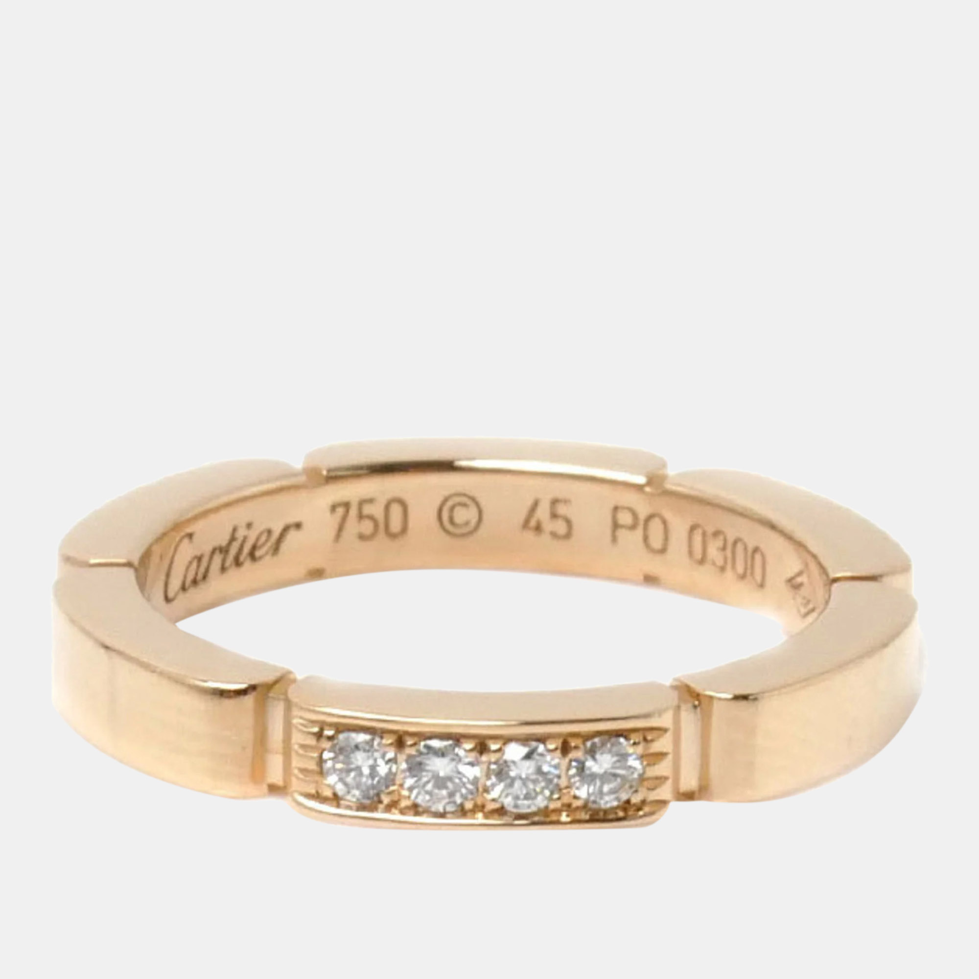 

Cartier 18K Rose Gold and Diamond Maillon Panthère Wedding Band EU 45