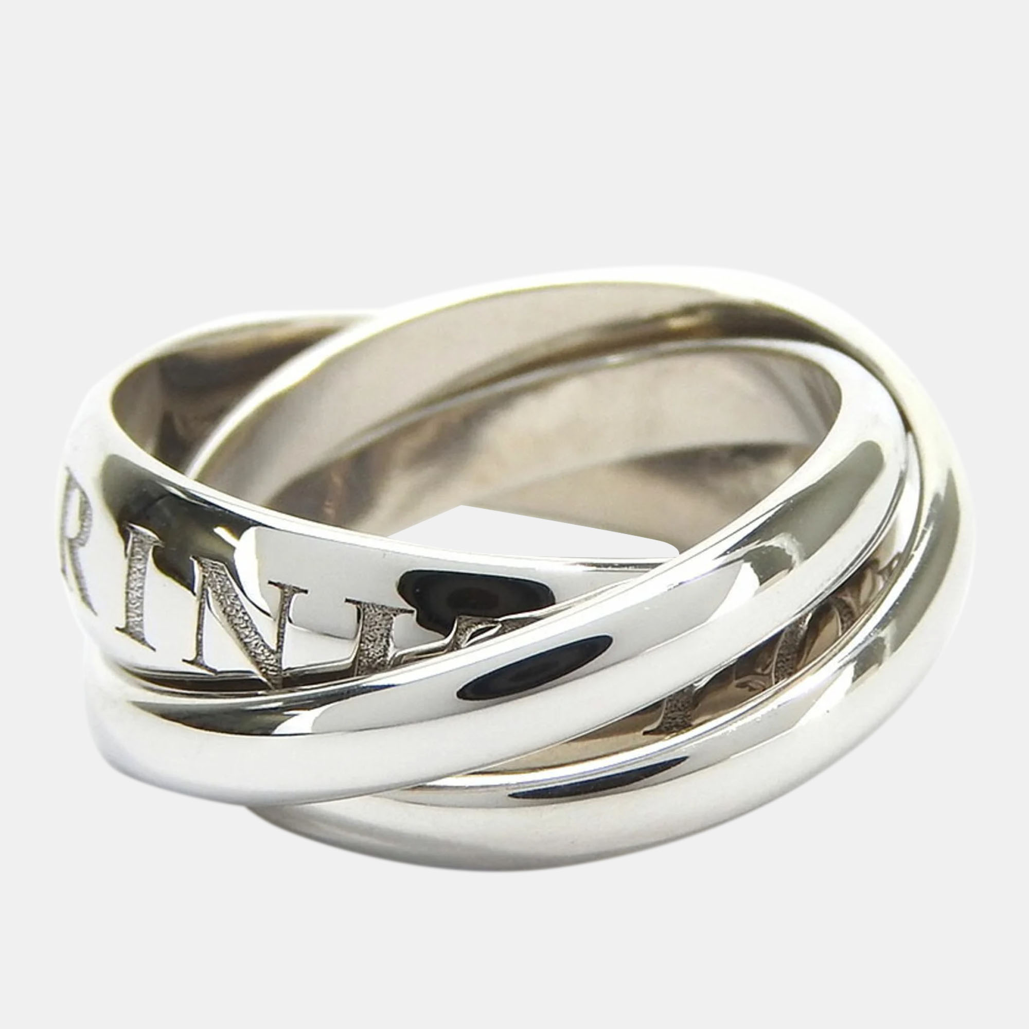 

Cartier 18K White Gold Trinity Band Ring EU 52