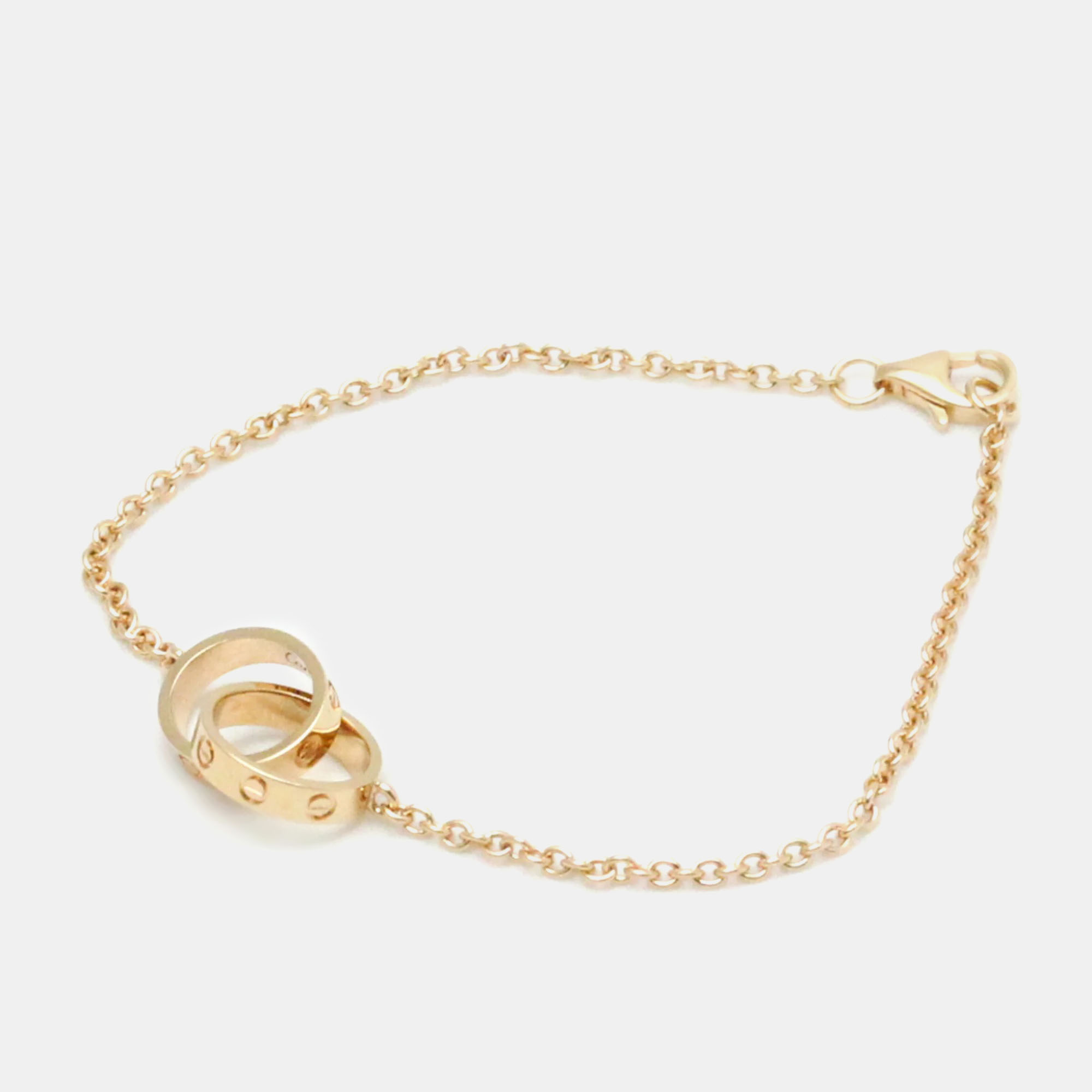 Pre-owned Cartier 18k Rose Gold Love Chain Bracelet