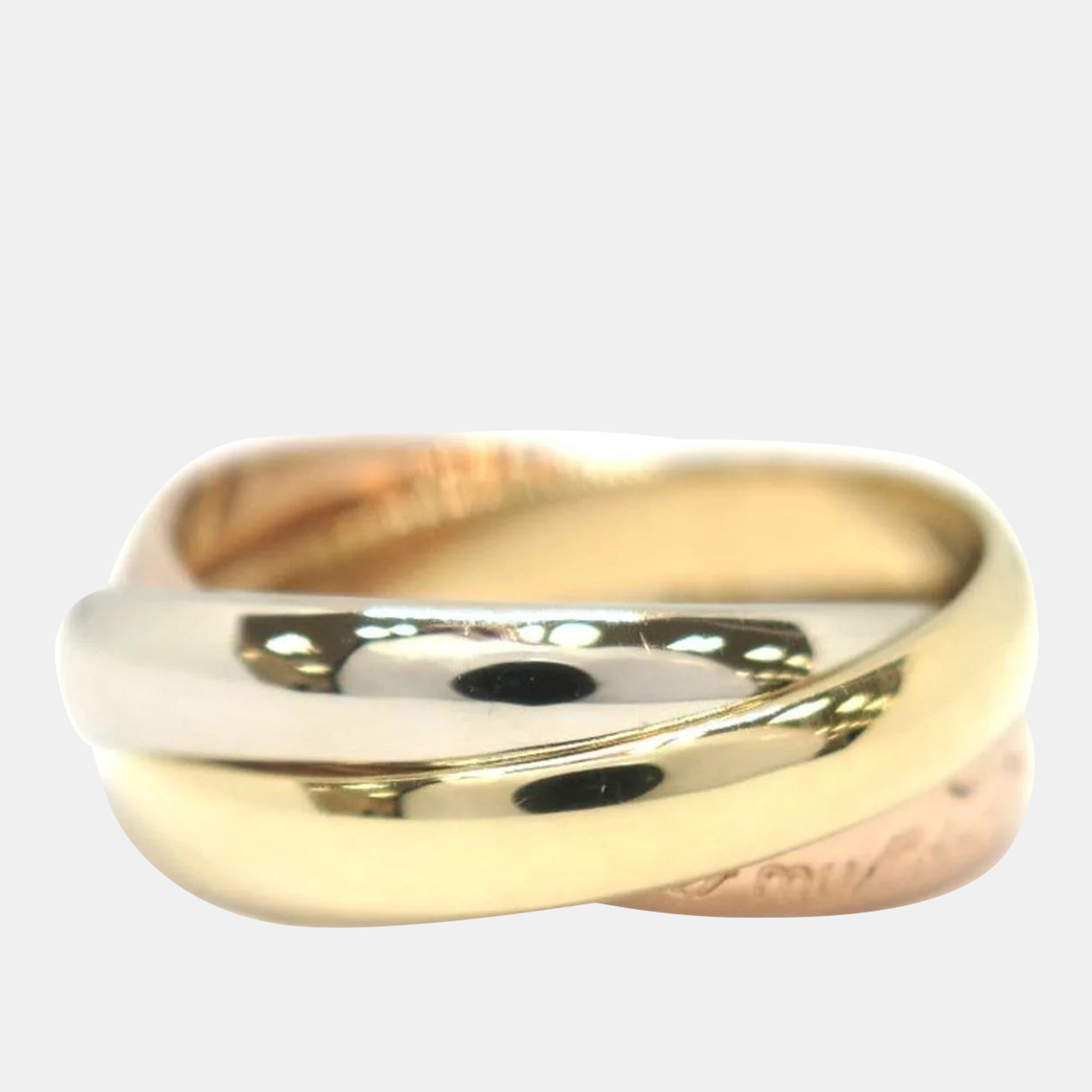 

Cartier 18K Yellow, Rose, White Gold Trinity Band Ring EU 51