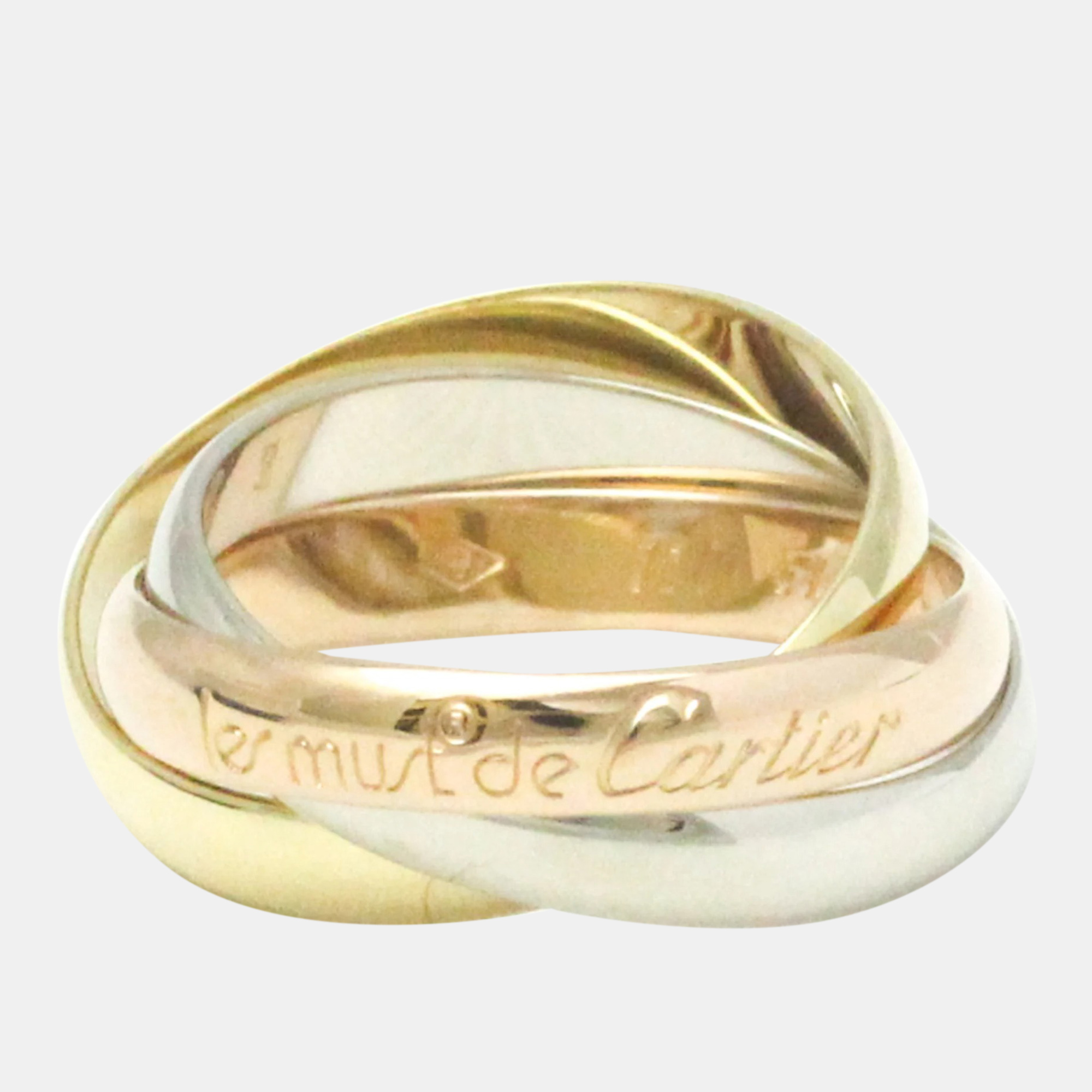 

Cartier 18K Yellow Gold, Rose Gold and White Gold Les Must de Cartier Band Ring EU 51