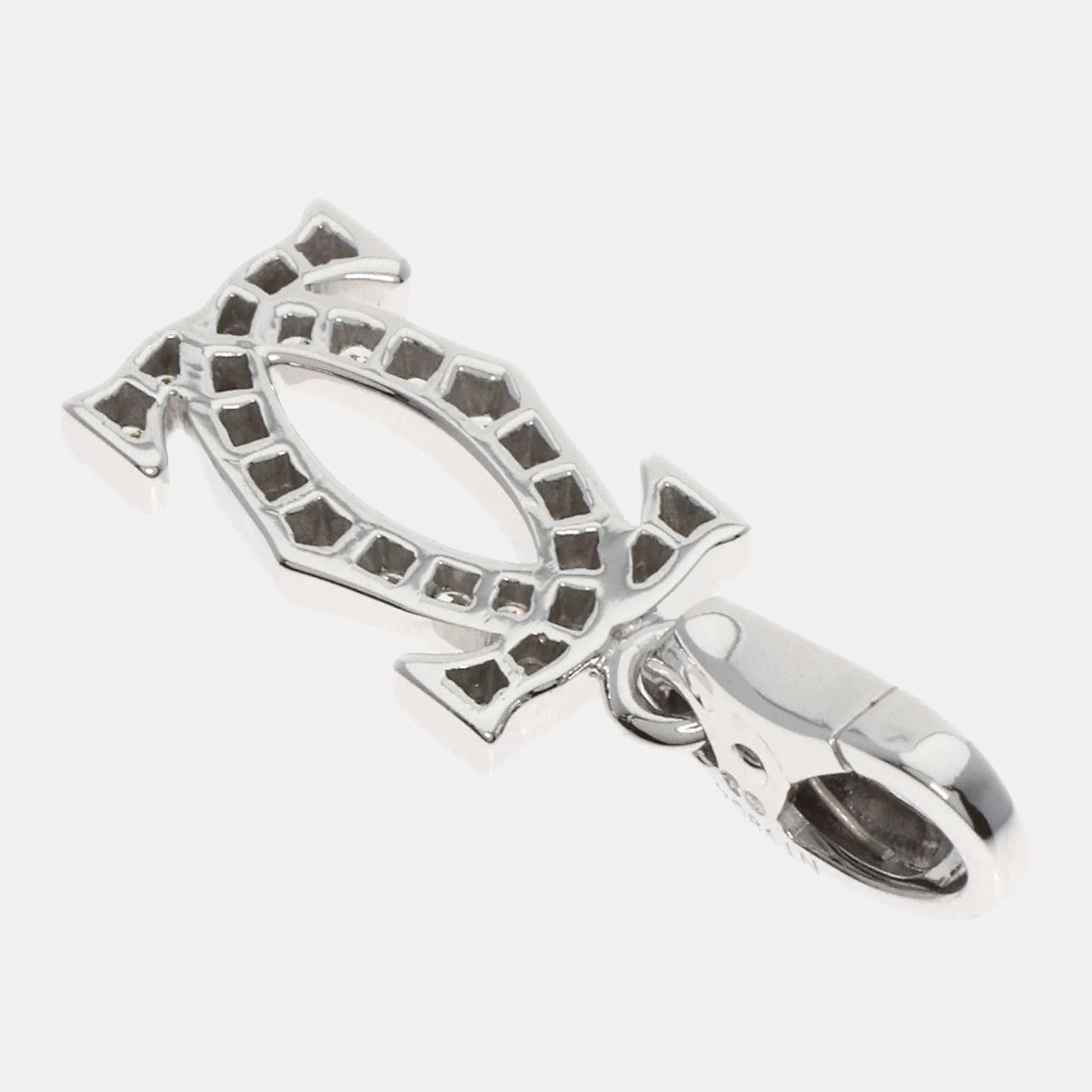 

Cartier 18K White Gold and Diamond Double C Pendant Charm