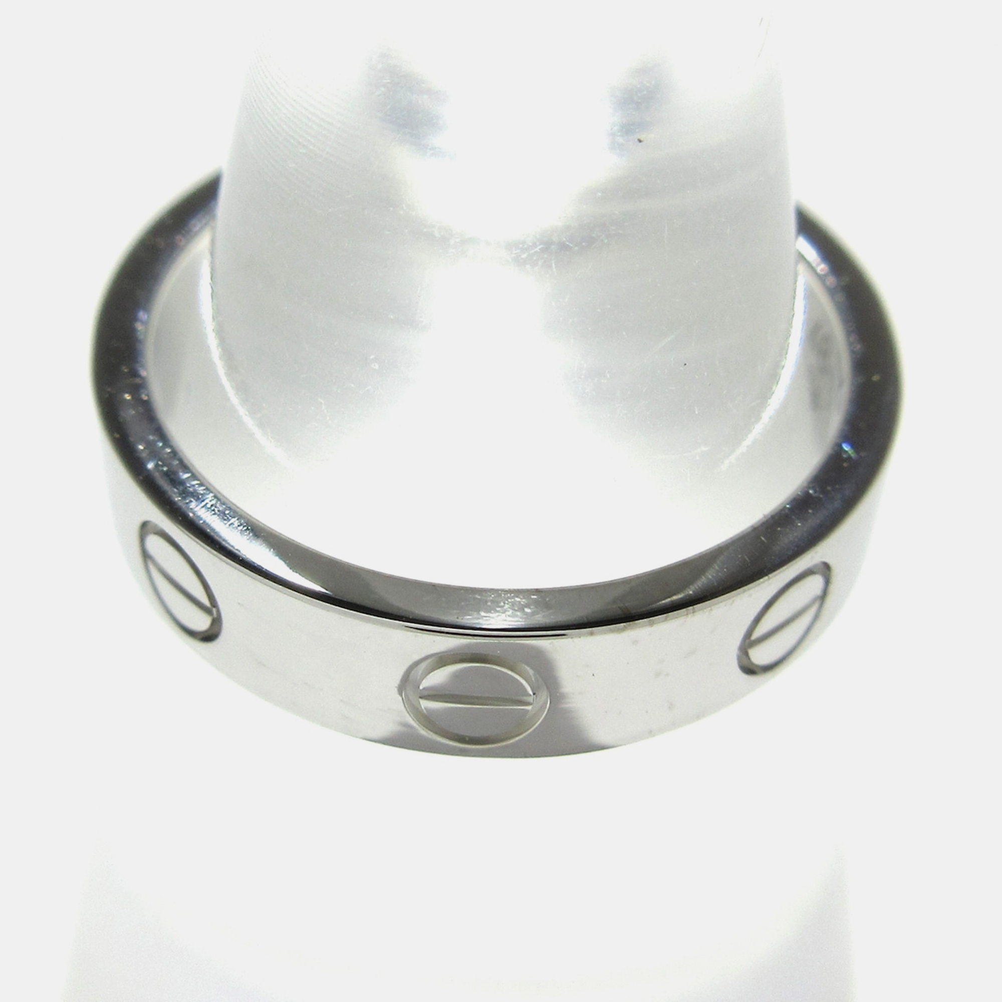 

Cartier 18K White Gold and Diamond Love Band Ring EU 48