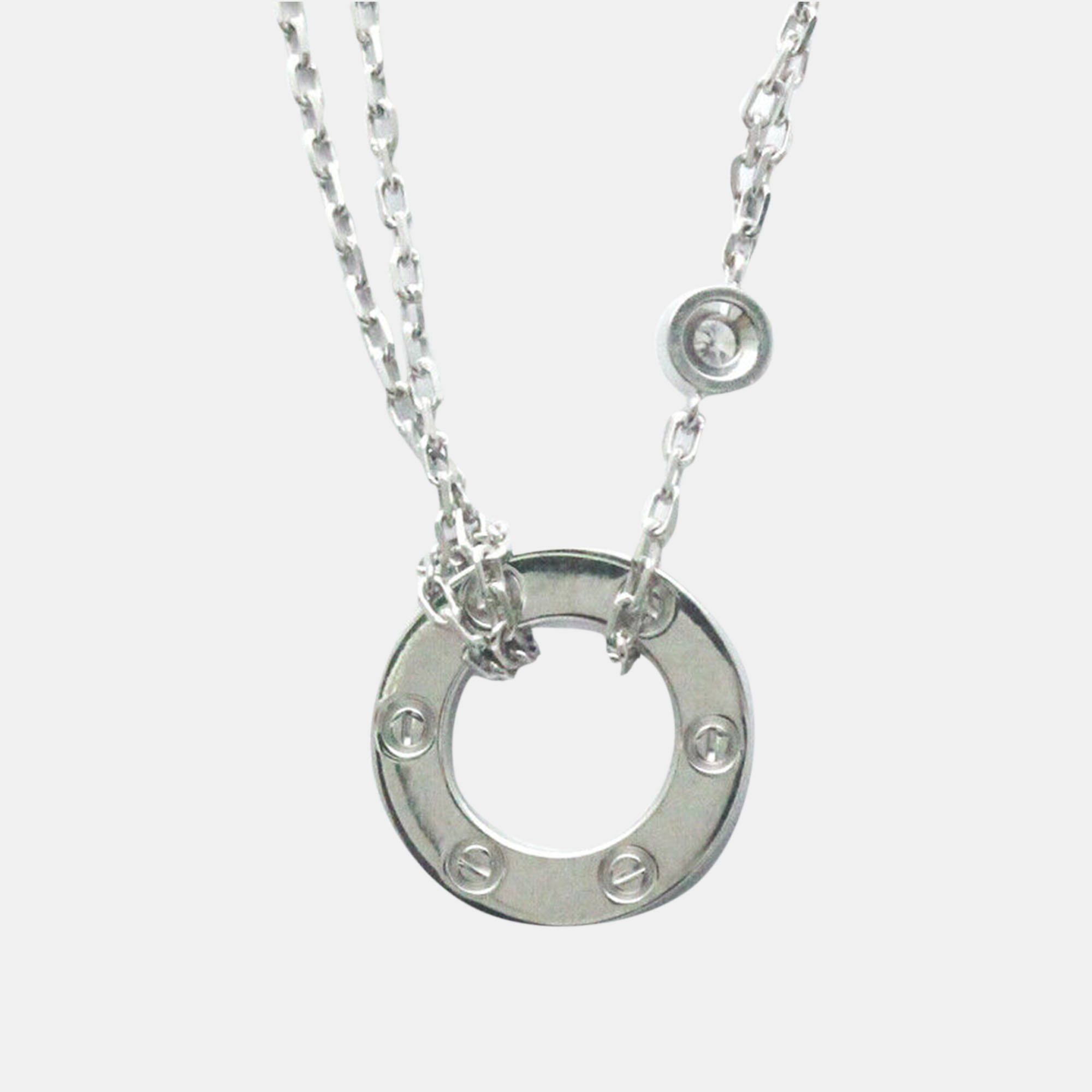 

Cartier 18K White Gold and Diamond Love Circle Pendant Necklace