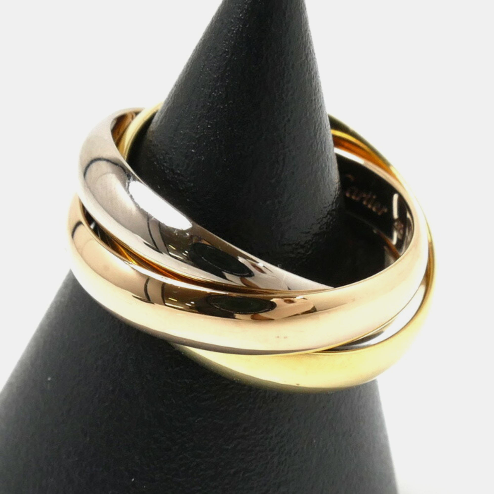 

Cartier 18K Yellow Gold, Rose Gold, White Gold Trinity Band Ring EU 48