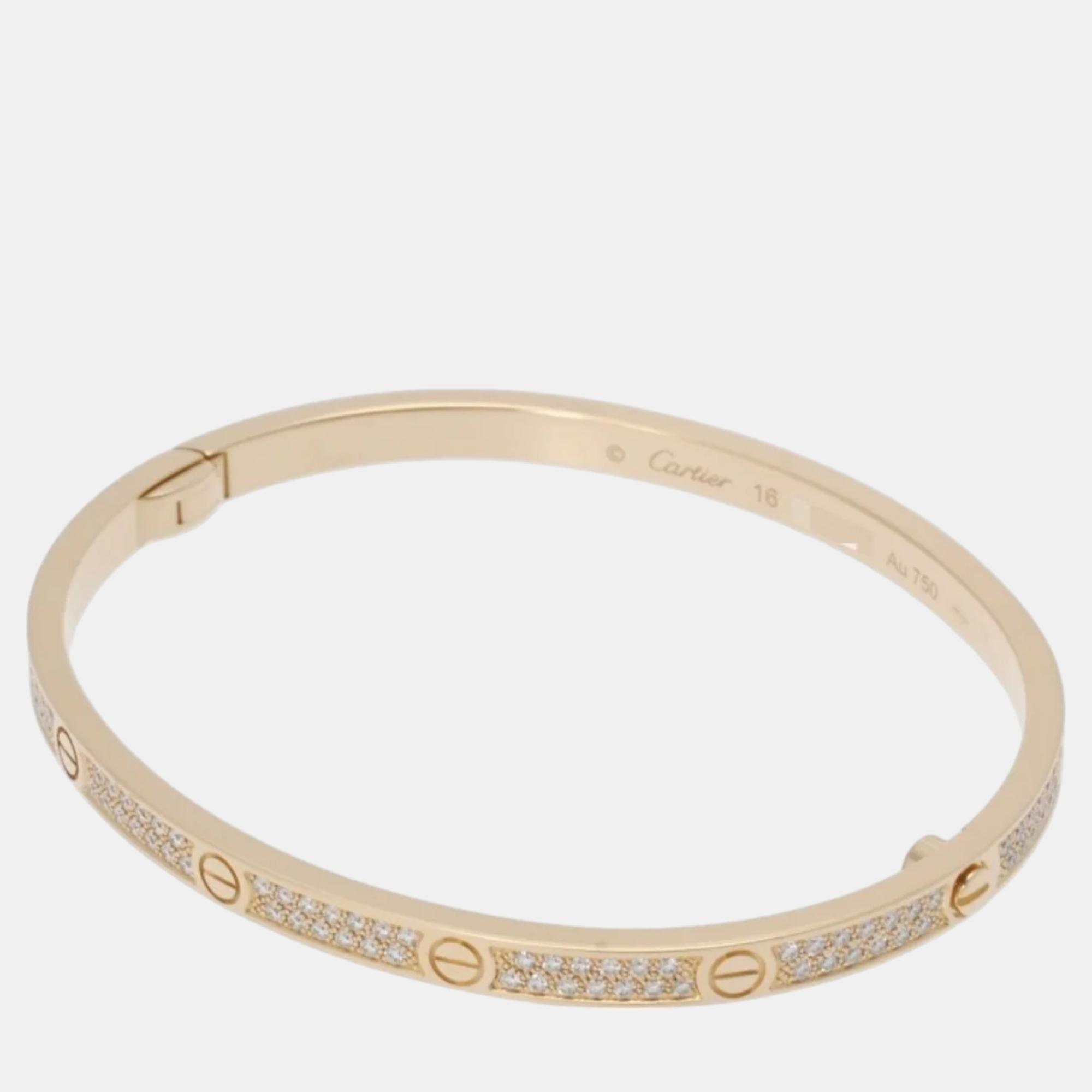 

Cartier 18K Yellow Gold and Diamond Paved Love Bangle Bracelet