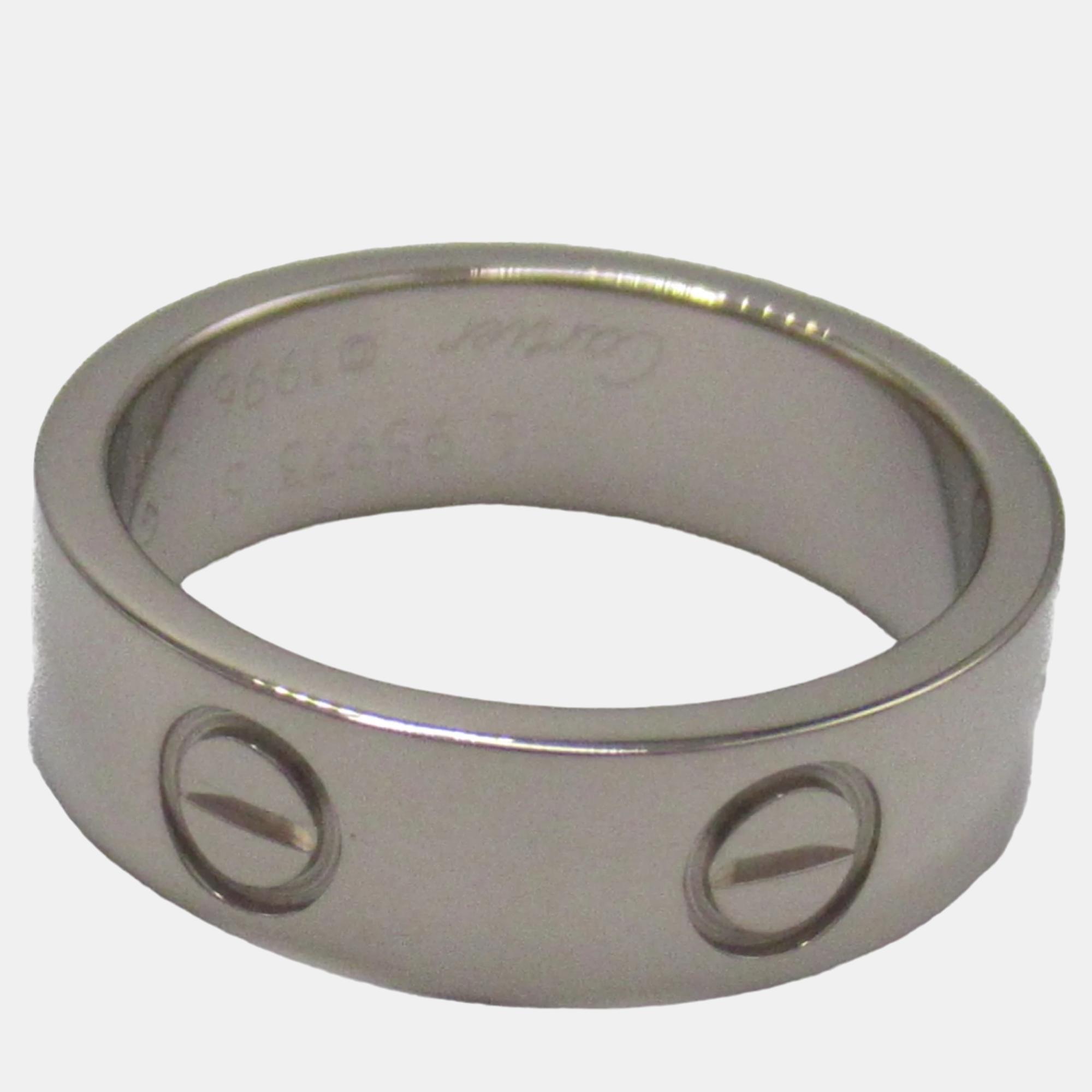 

Cartier 18K White Gold Love Band Ring EU 51