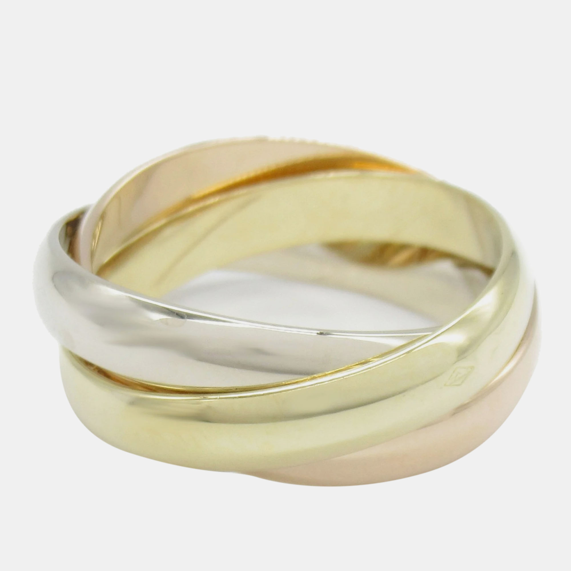 

Cartier 18K Yellow Gold, Rose Gold, White Gold Trinity Band Ring EU 50