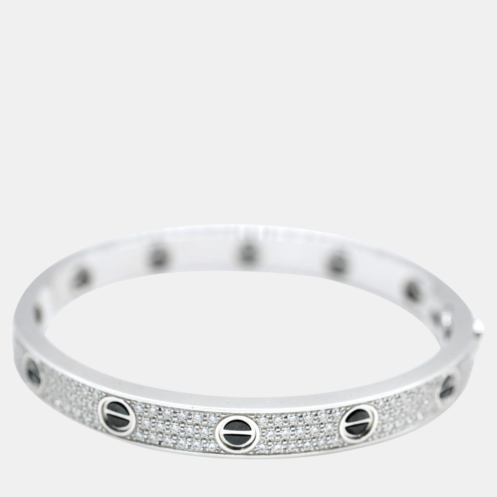 

Cartier Love Paved Diamond Ceramic Bracelet in 18K White Gold