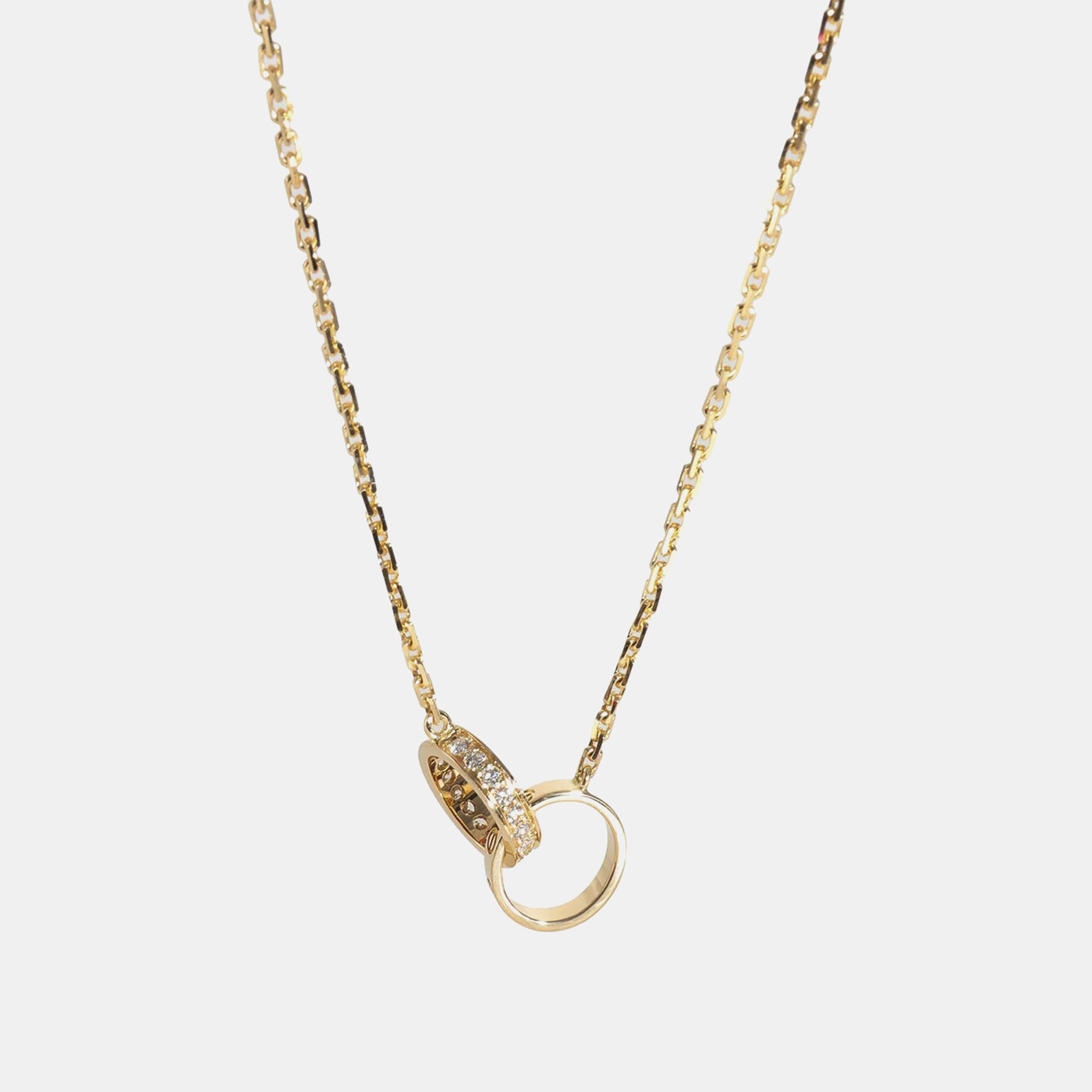 

Cartier Love Interlocking Circle Necklace in 18k Yellow Gold 0.22 CTW