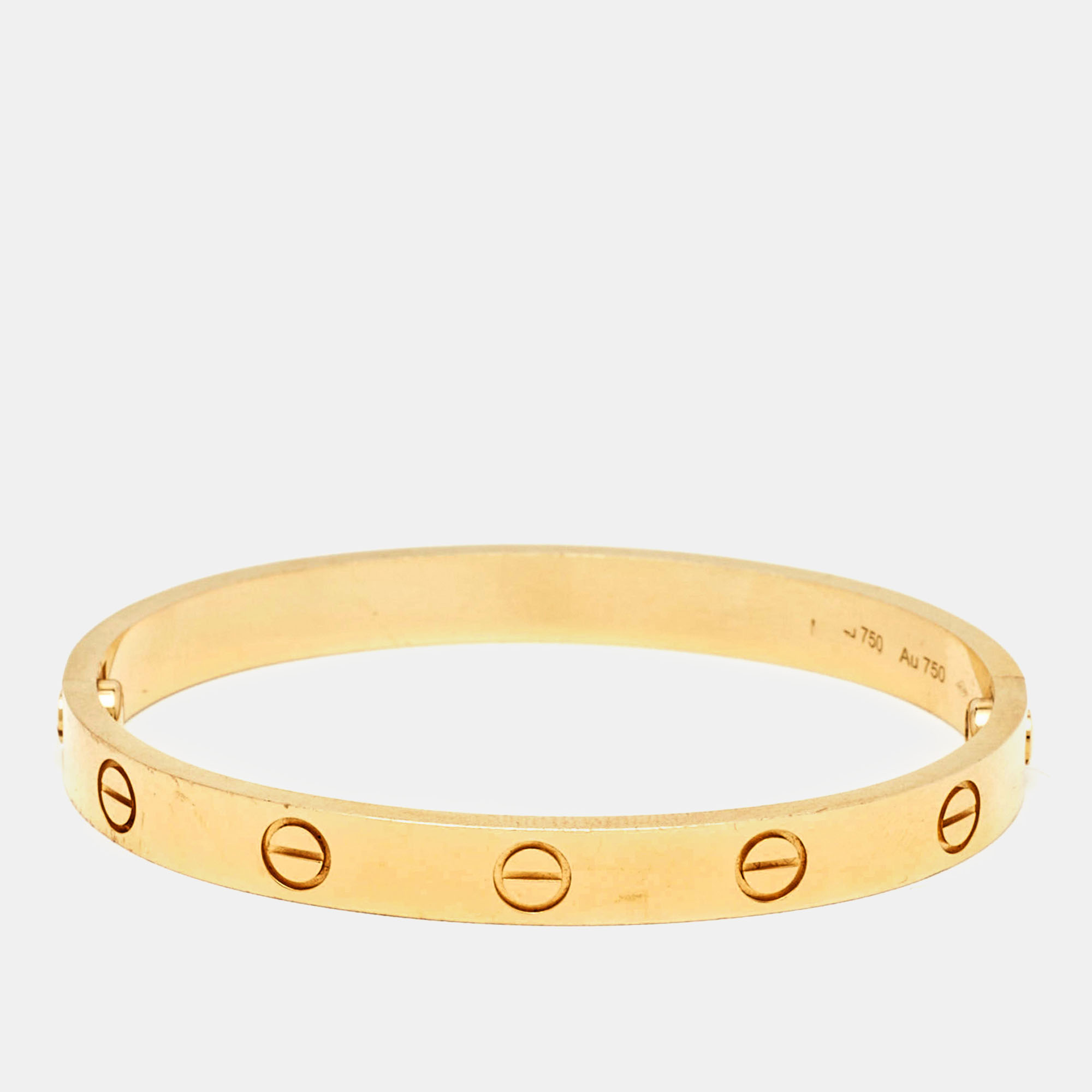 Pre-owned Cartier Love 18k Yellow Gold Bracelet 16