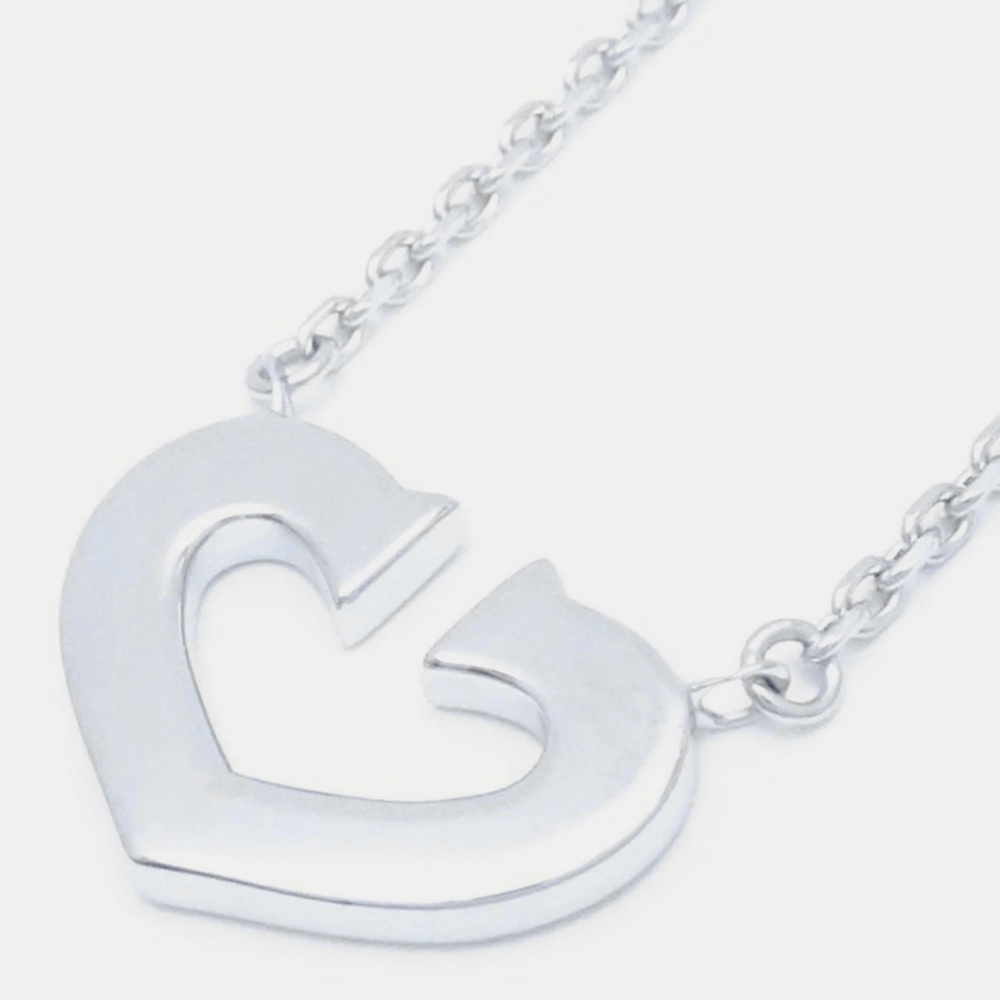 

Cartier 18K White Gold Heart C Pendant Necklace