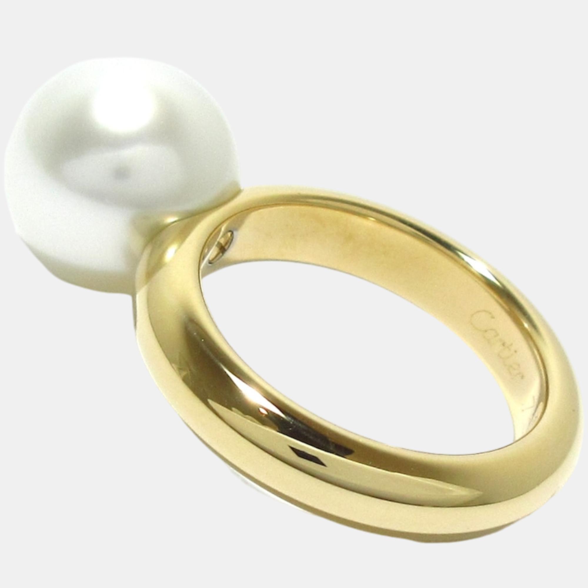 

Cartier 18K Yellow Gold Pearl ring 49