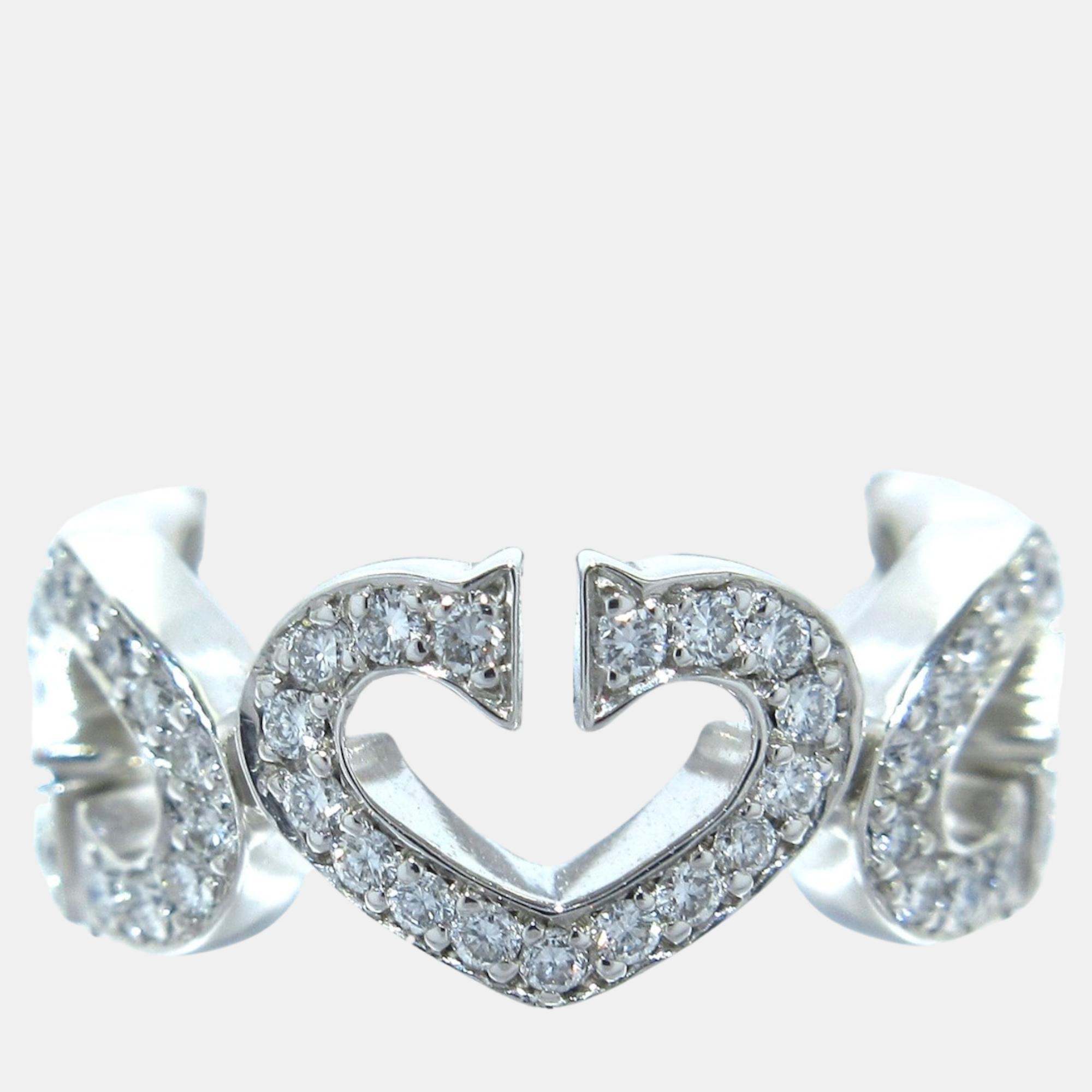 

Cartier White Gold Diamond C Heart of Cartier Ring 48