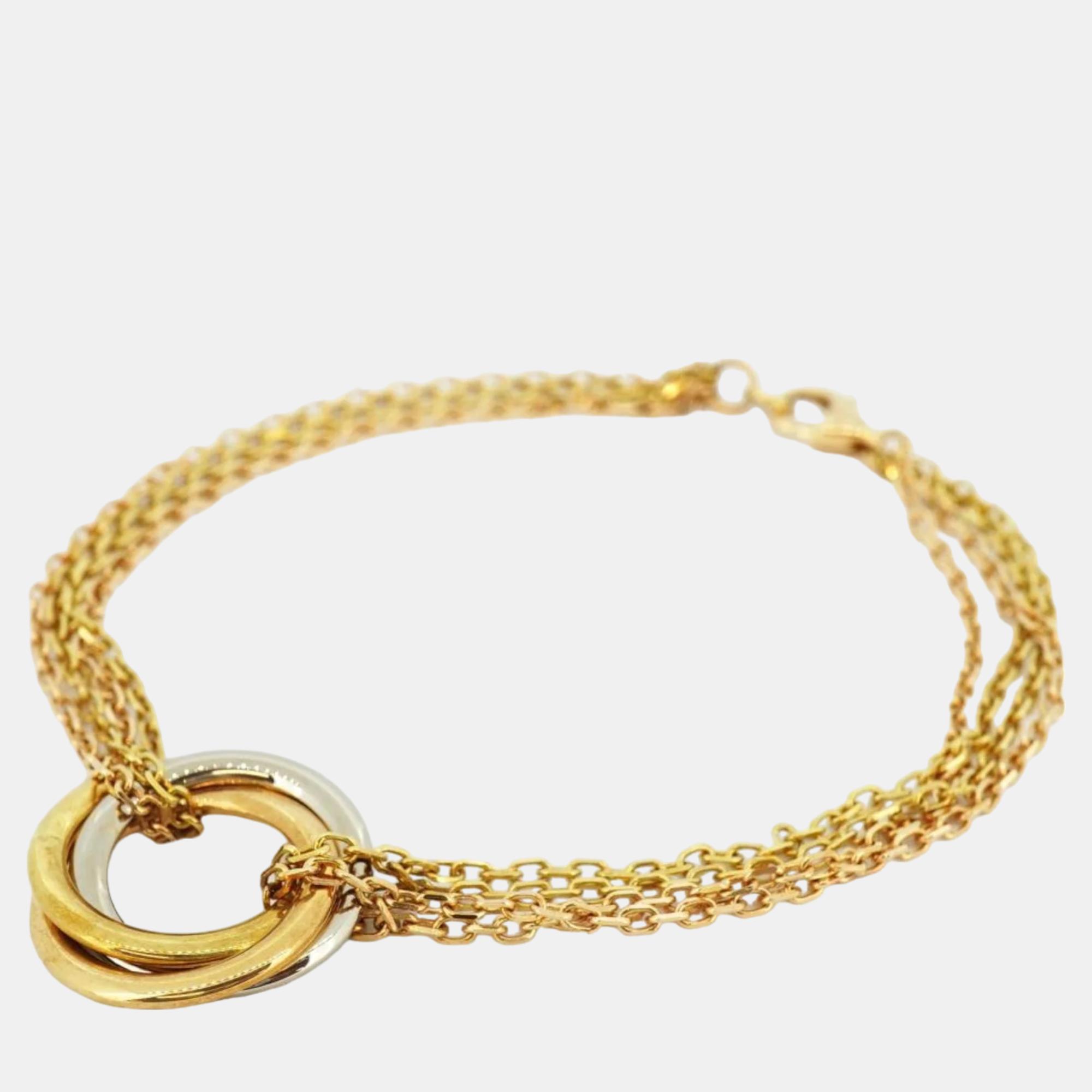 

Cartier 18K Yellow Gold, Rose Gold, White Gold Trinity Chain Bracelet