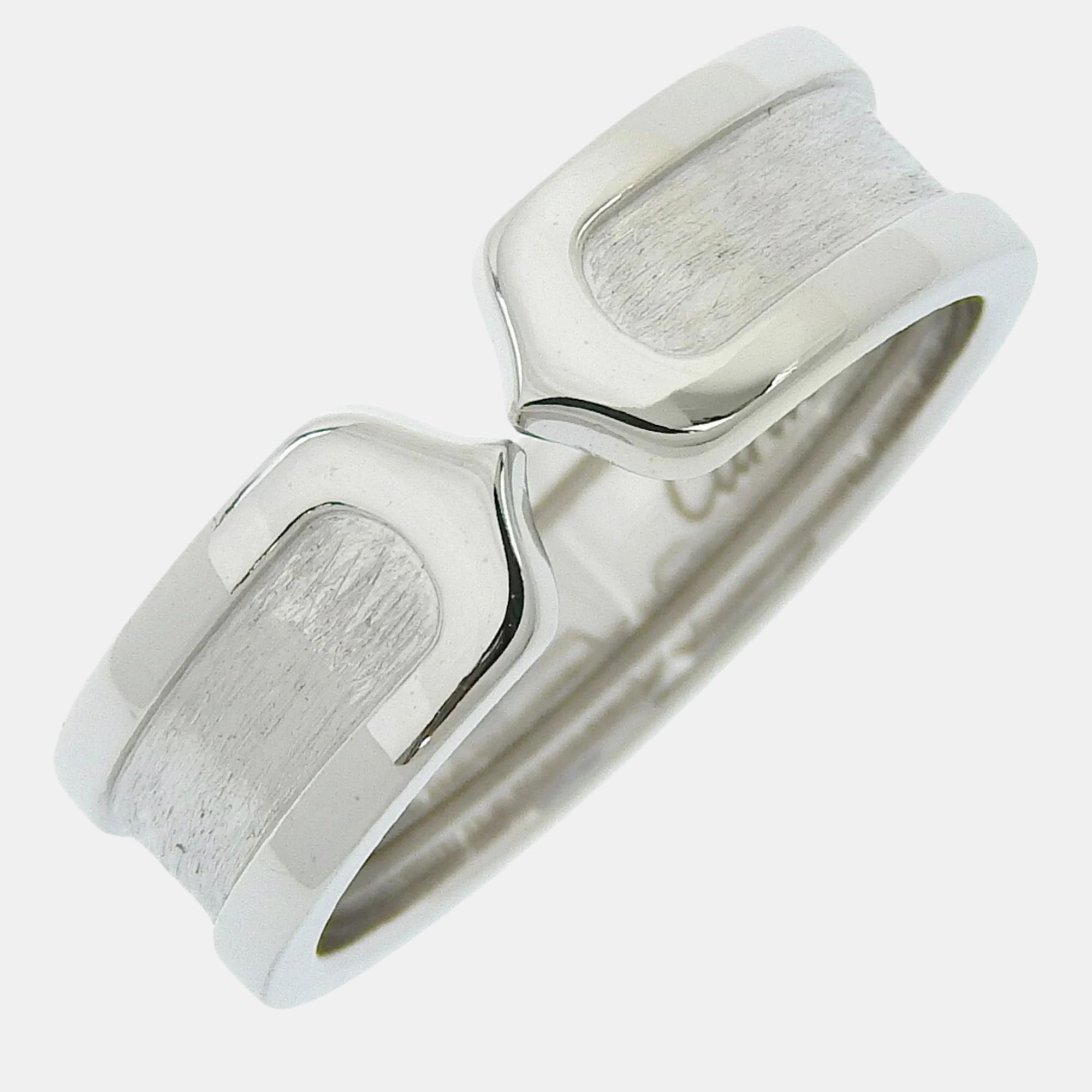 Pre-owned Cartier Band Ring Eu 57 In White