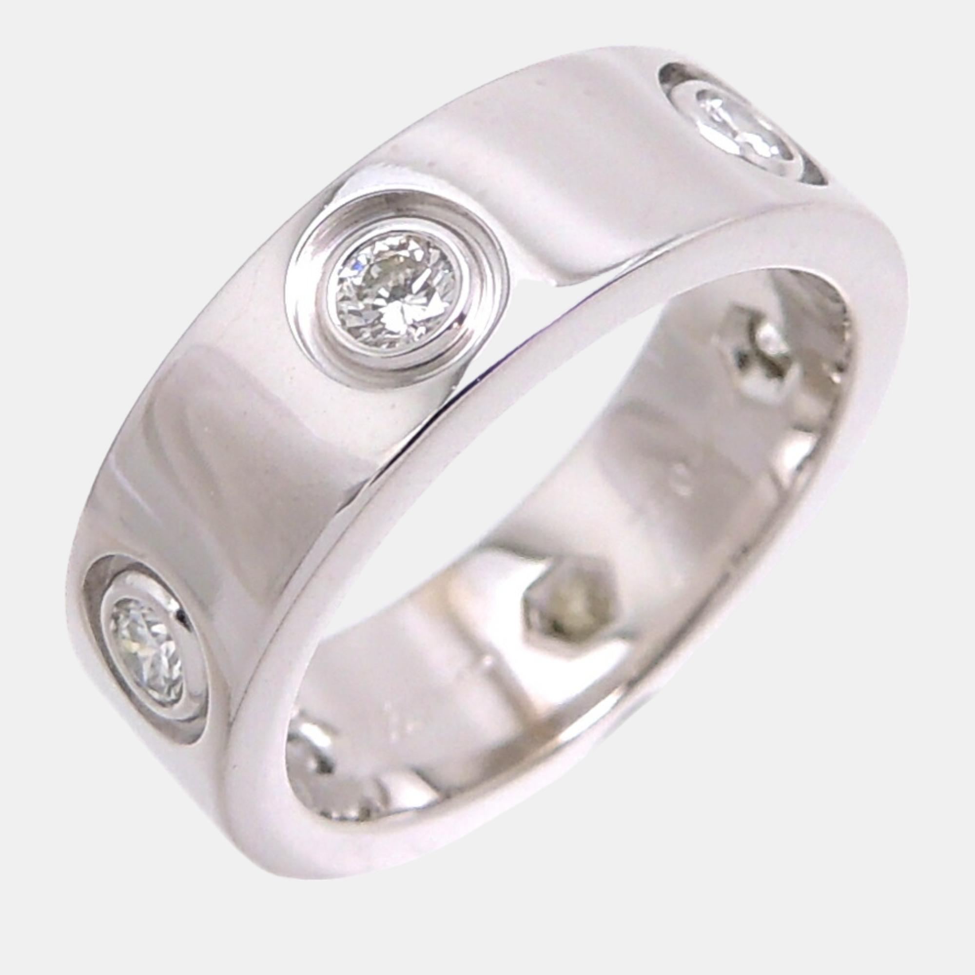 

Cartier 18K White Gold and Diamond Love Band Ring