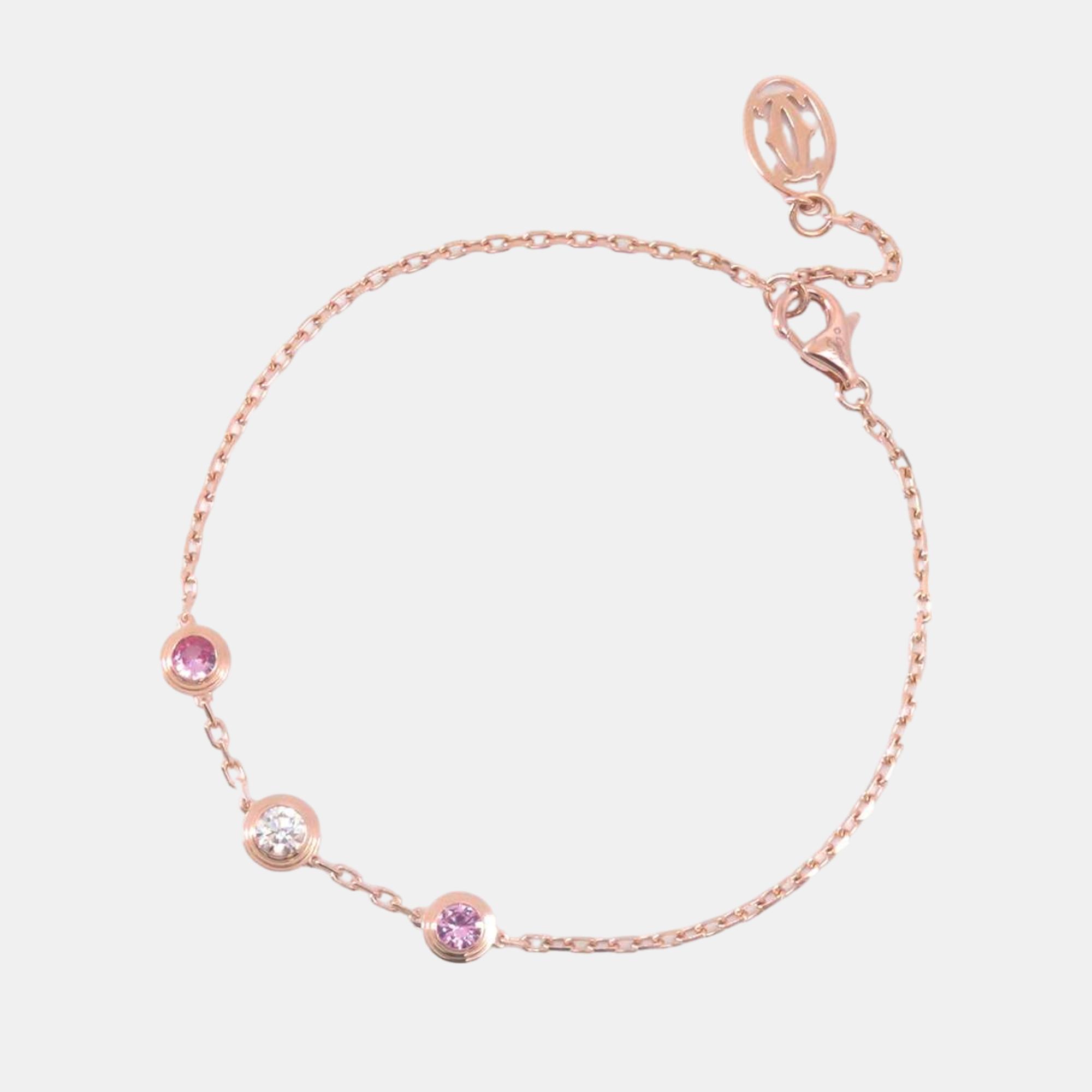 

Cartier 18K Rose Gold Diamond and Pink Saphire D'Amour Bracelet