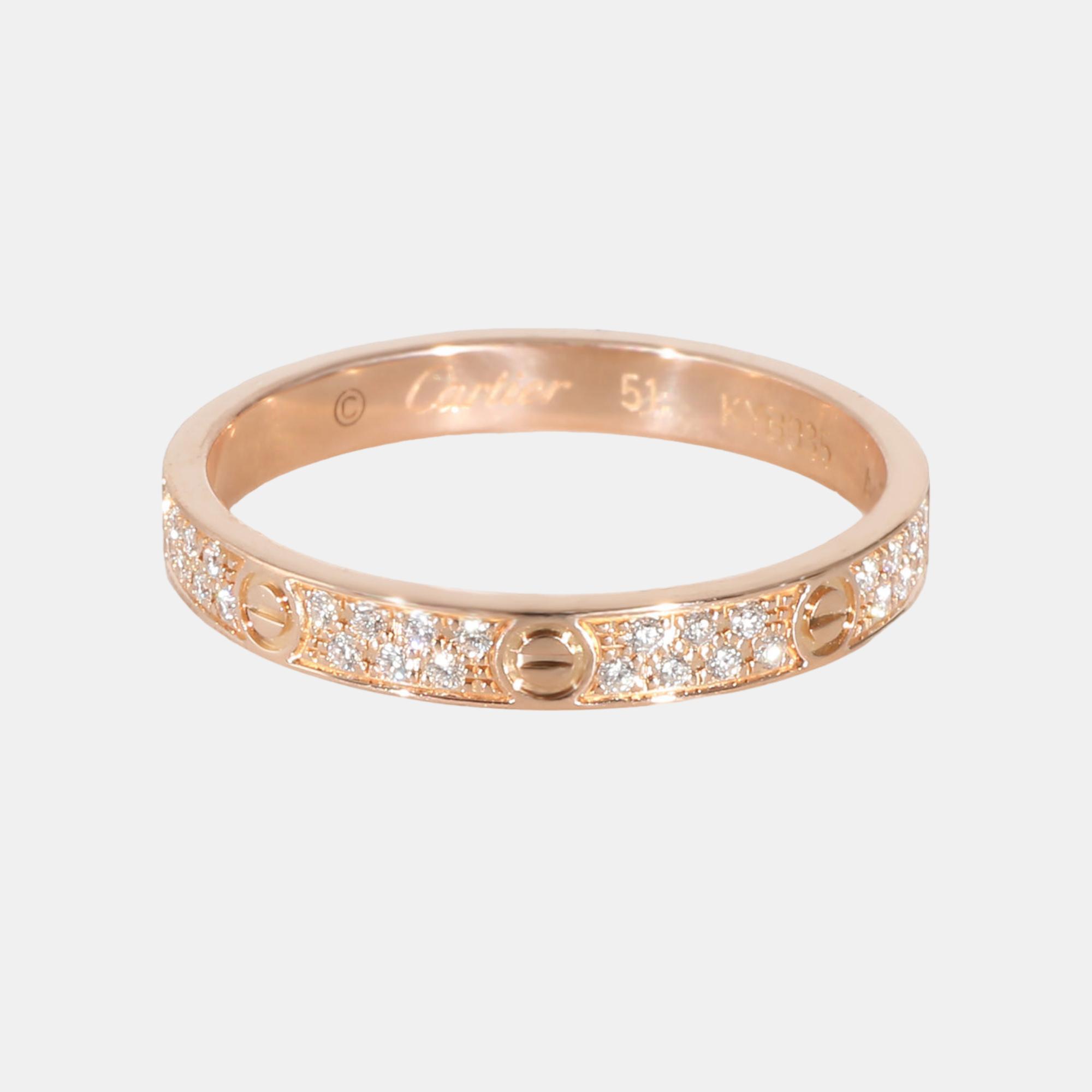 

Cartier Love Ring, Small Model in 18K Rose Gold 0.19 CTW