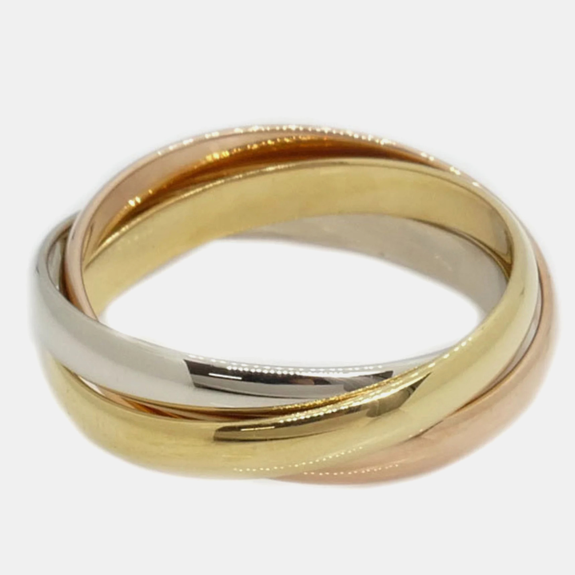 

Cartier 18K Yellow Gold, Rose Gold, White Gold Trinity Band Ring EU 51